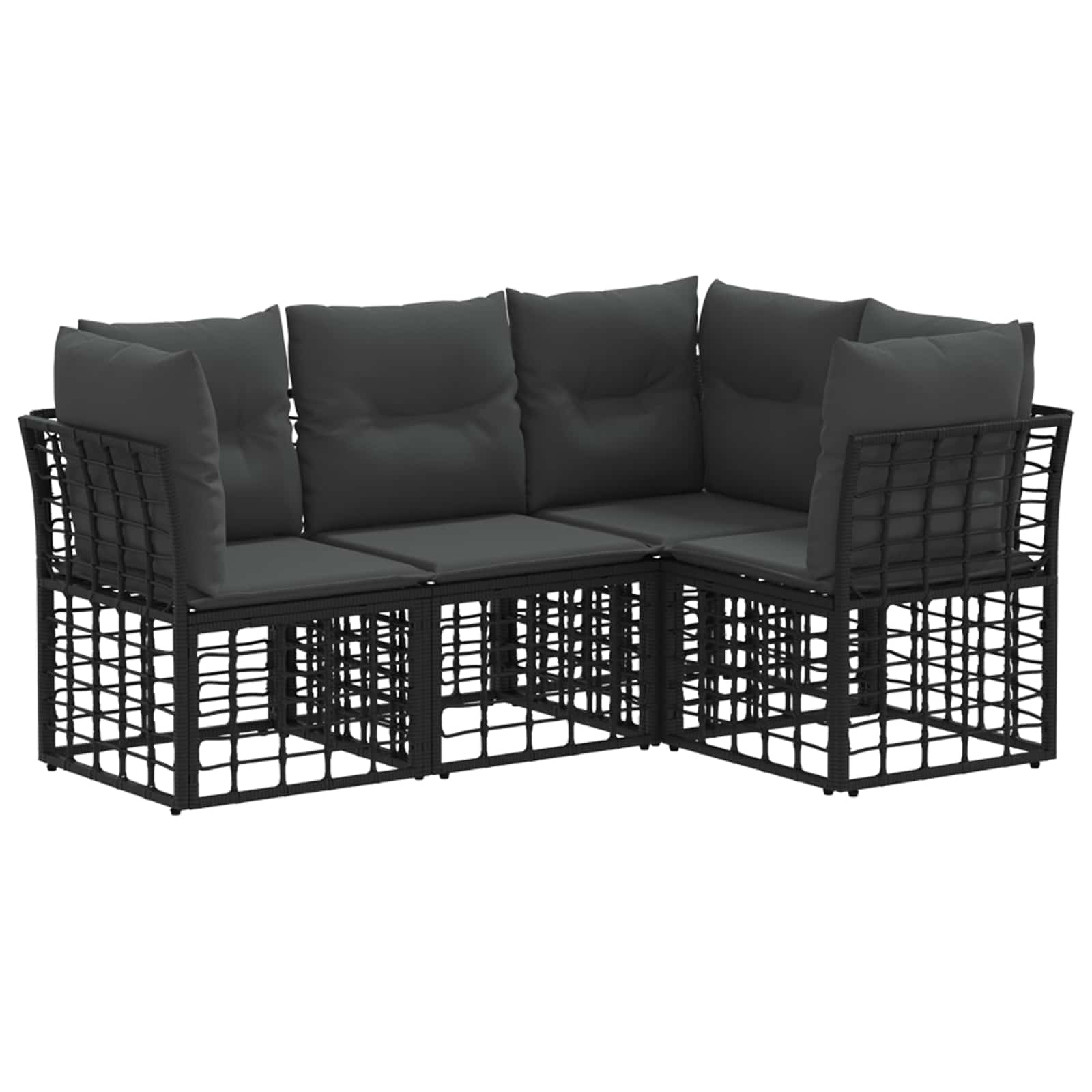 Set vanjskih sofa Crna Poliester