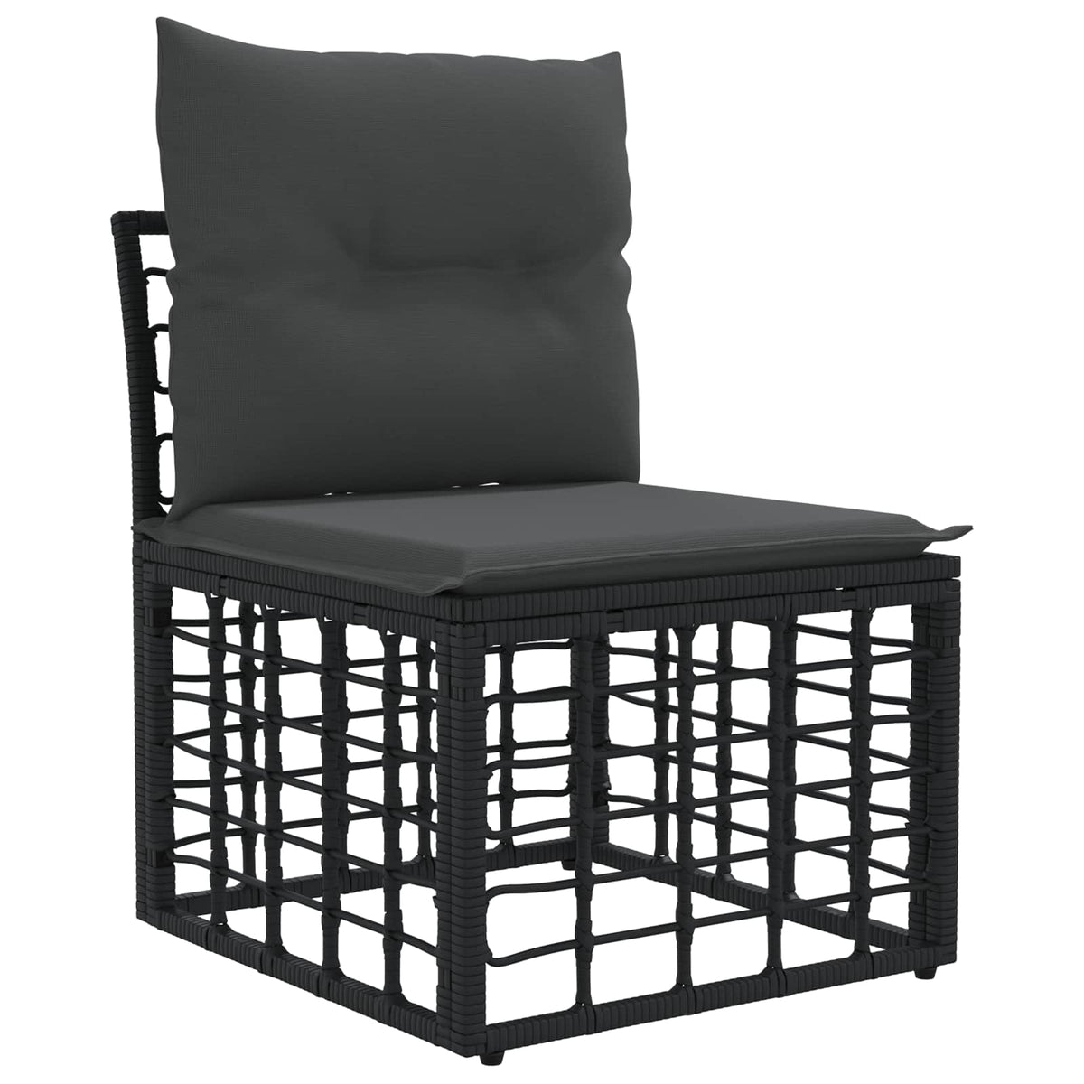 Set vanjskih sofa 6 kom. Crna i tamno siva Poliester