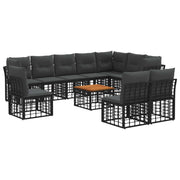 Set vanjskih sofa 11 pcs Crna i tamno siva Poliester