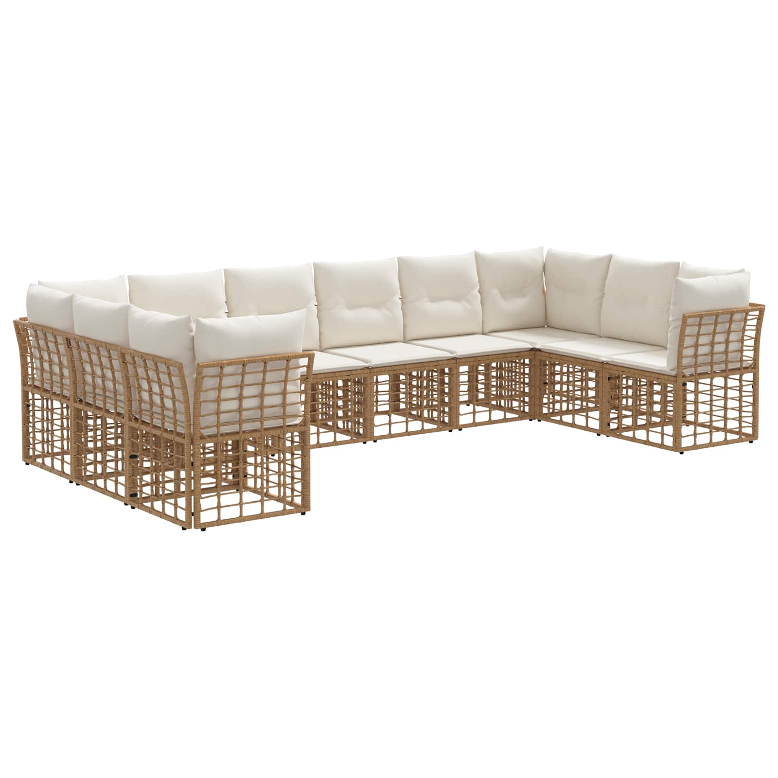 Set vanjskih sofa Prirodna i krema bijela Poliester