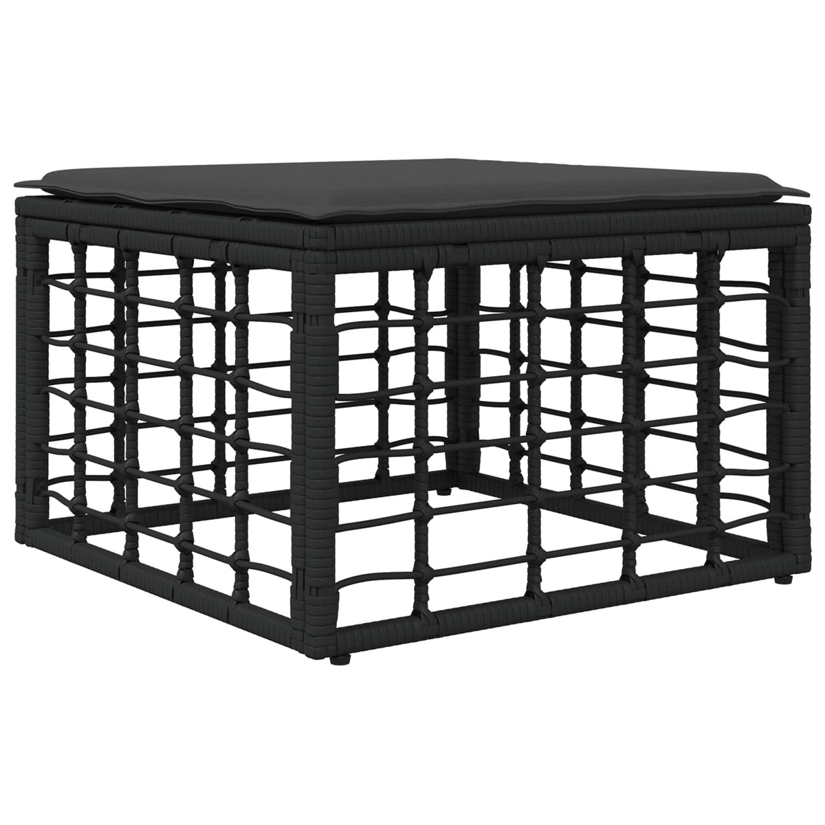 Set vanjskih sofa Crna i tamno siva Poliester