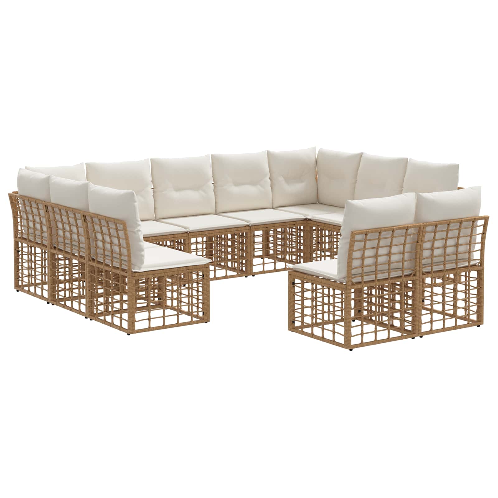 Set vanjskih sofa Prirodna i krema bijela Poliester