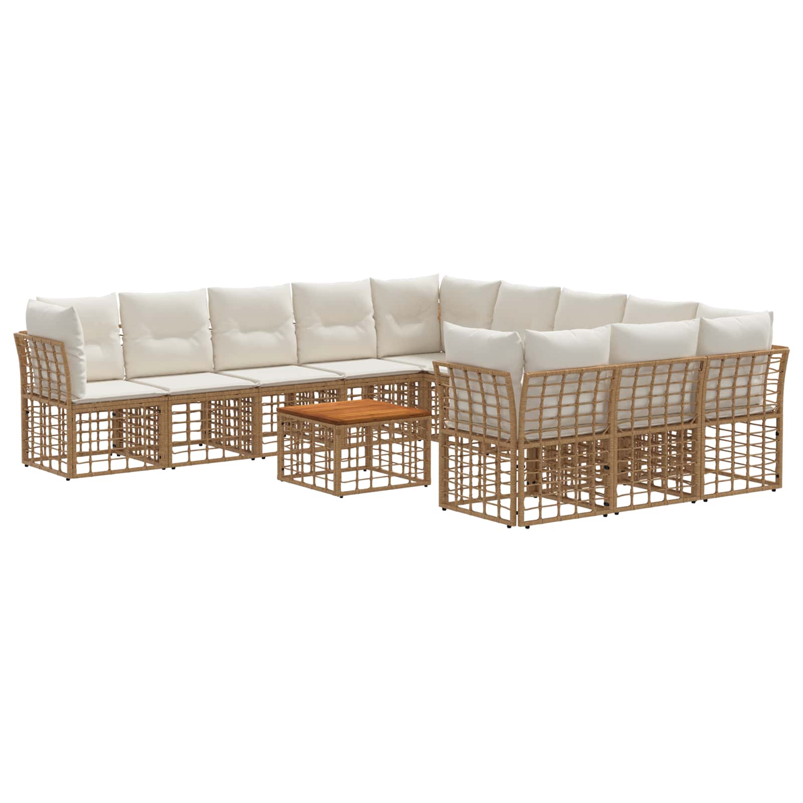 Set vanjskih sofa 12 pcs Prirodna i krema bijela Poliester