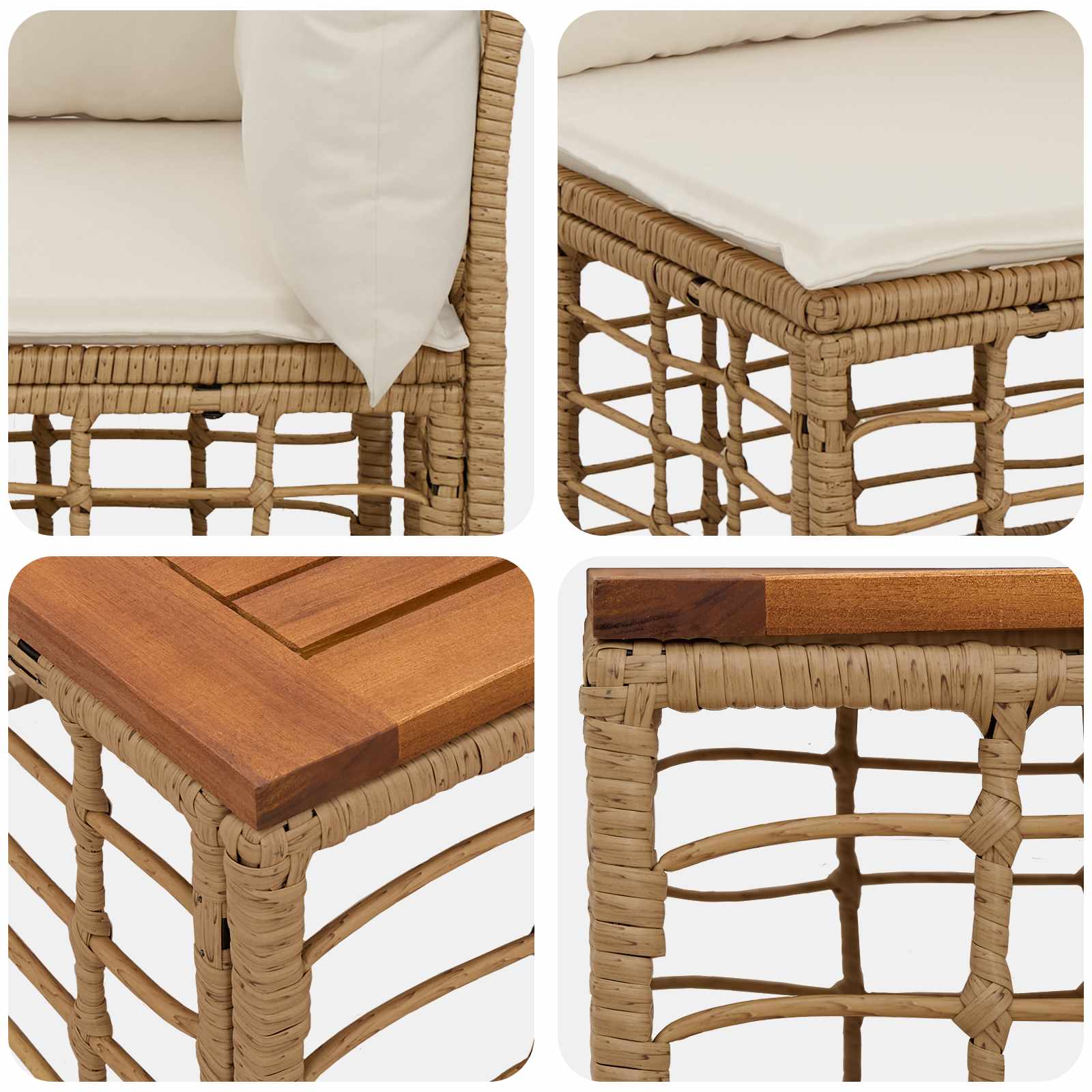 Set vanjskih sofa 13 pcs Prirodna i krema bijela Poliester