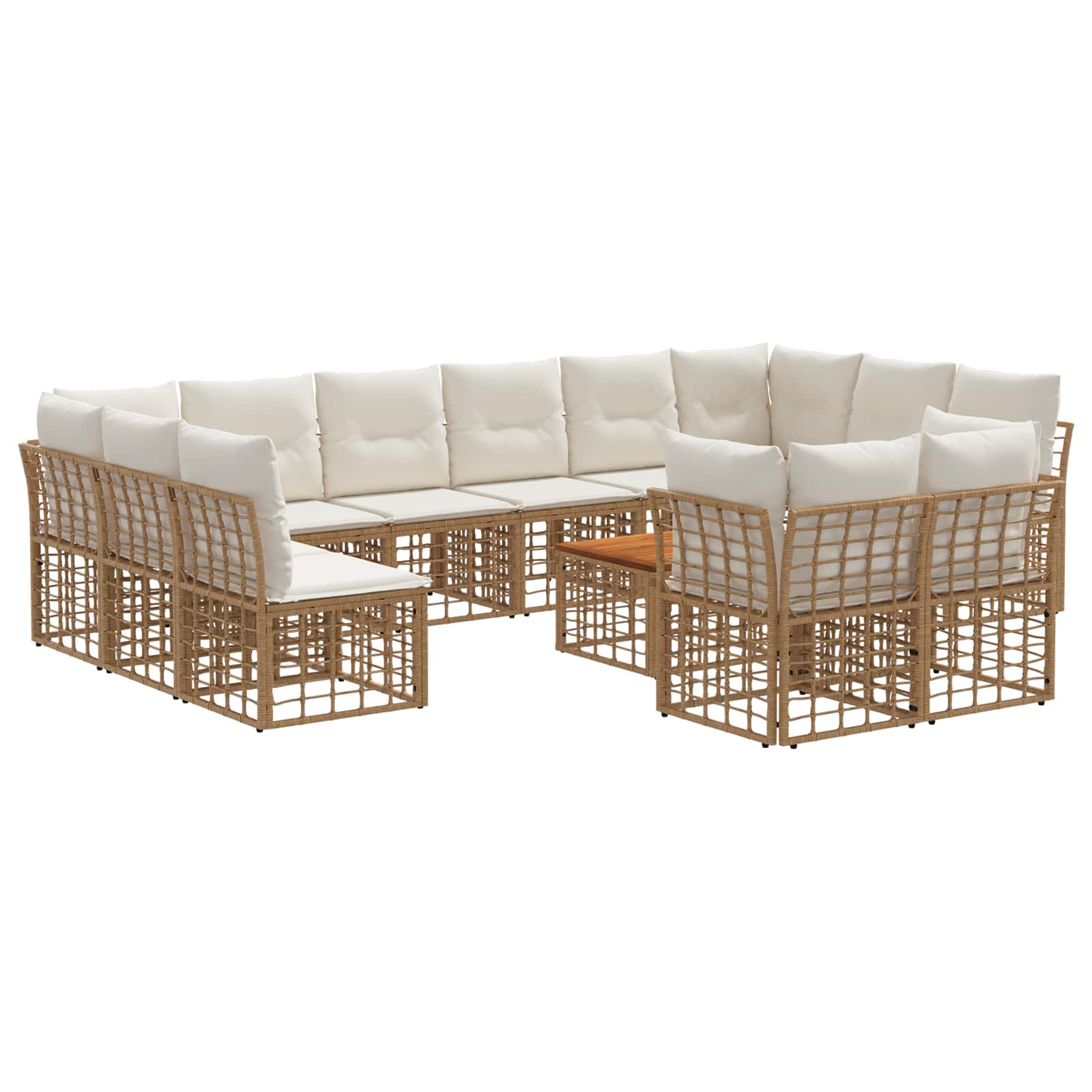 Set vanjskih sofa 13 pcs Prirodna i krema bijela Poliester