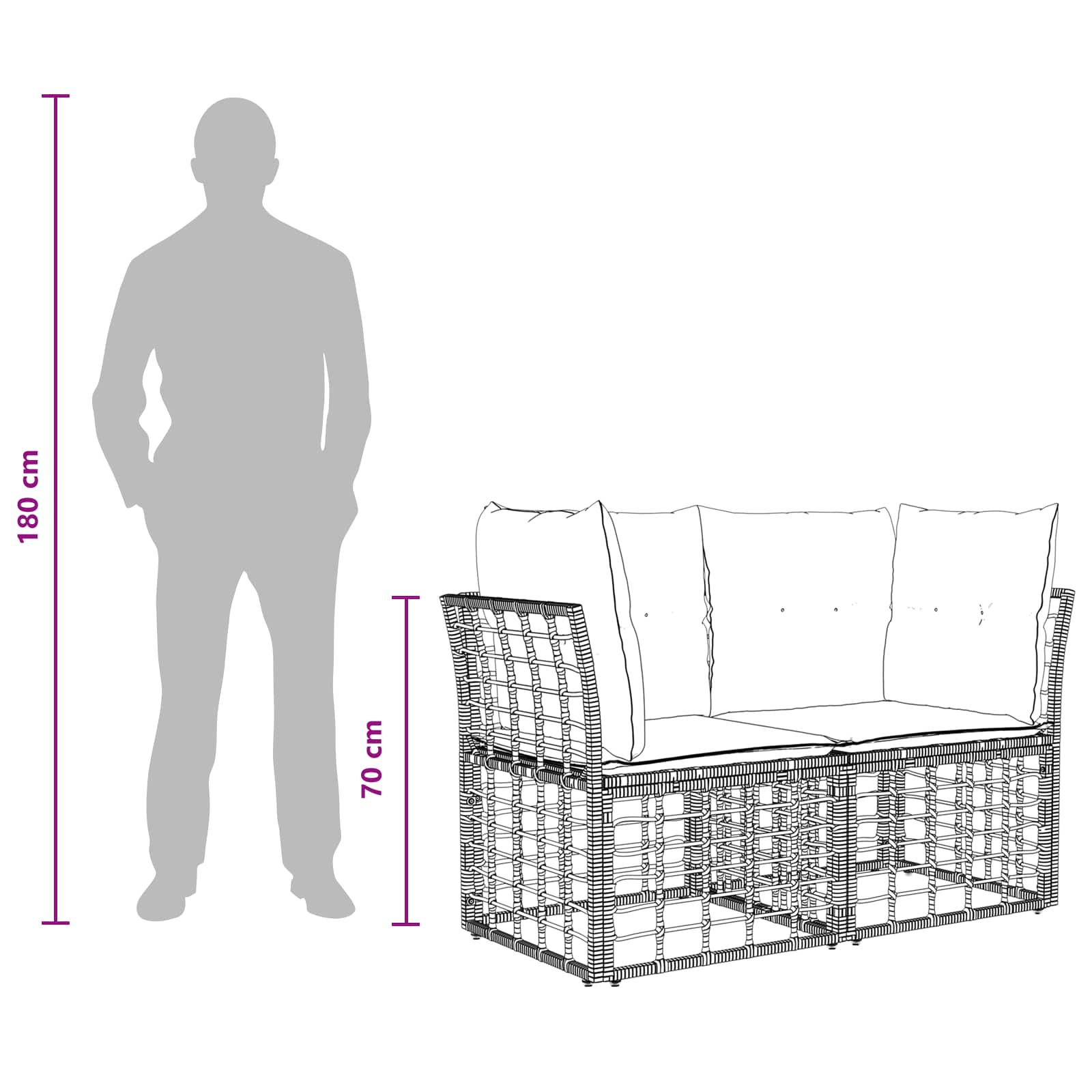 Set vanjskih sofa 13 pcs Prirodna i krema bijela Poliester