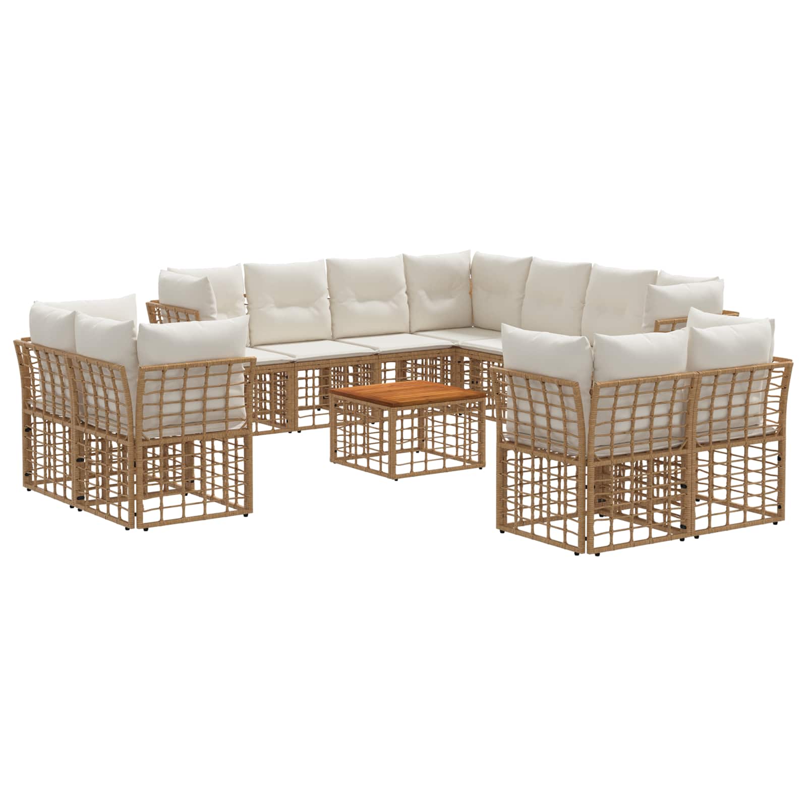Set vanjskih sofa 12 pcs Prirodna i krema bijela Poliester