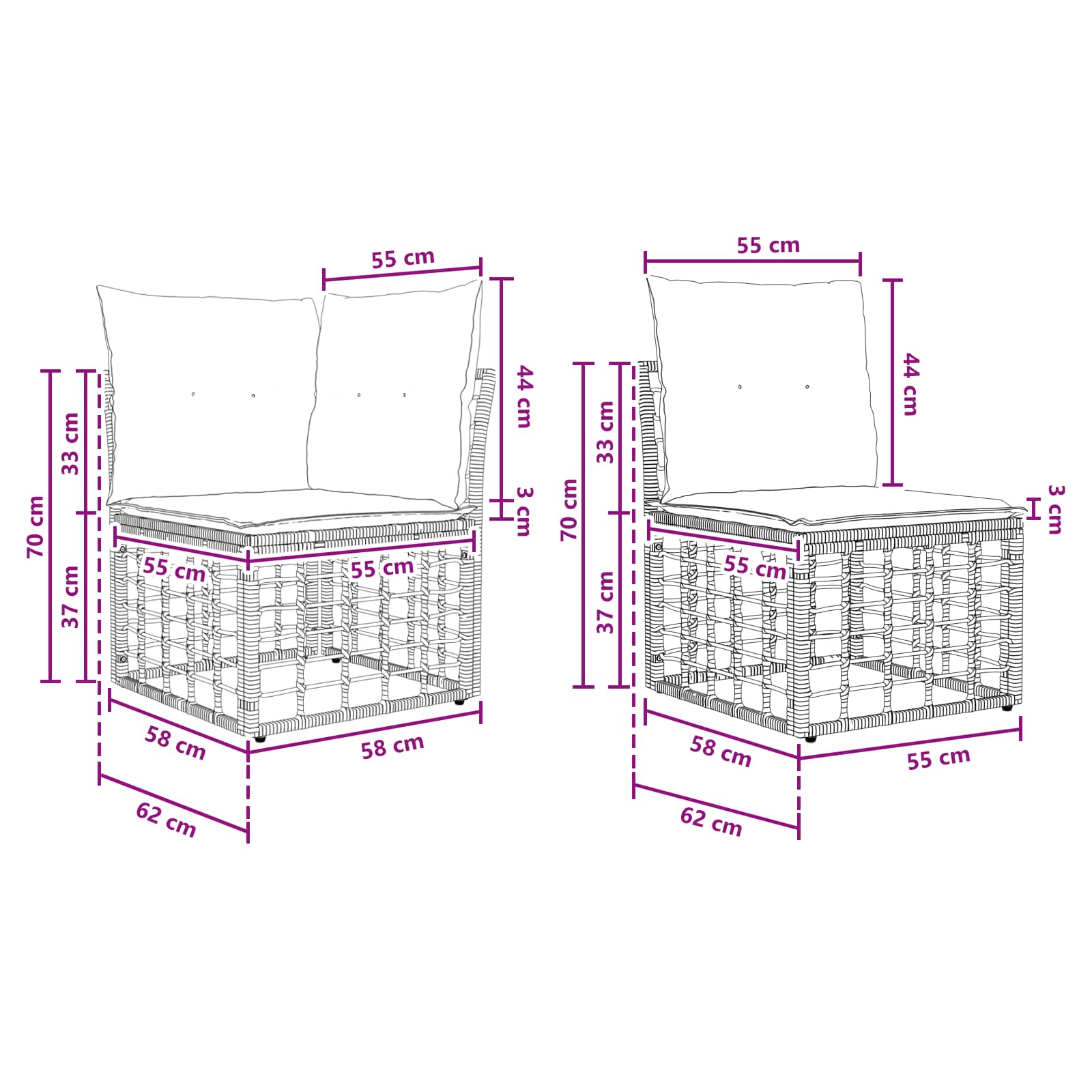 Set vanjskih sofa Prirodna i krema bijela Poliester