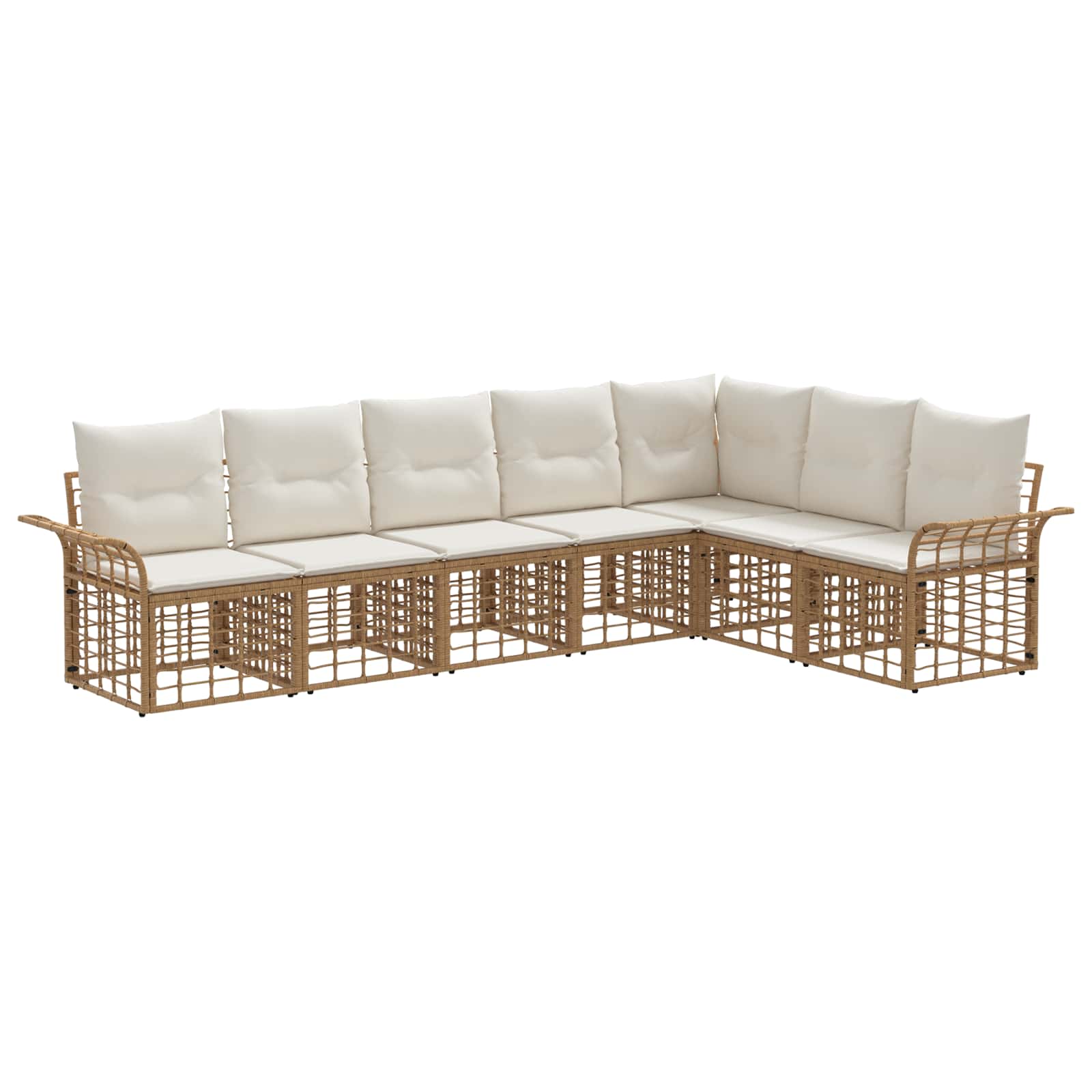 Set vanjskih sofa 7 pcs Prirodna i krema bijela Poliester