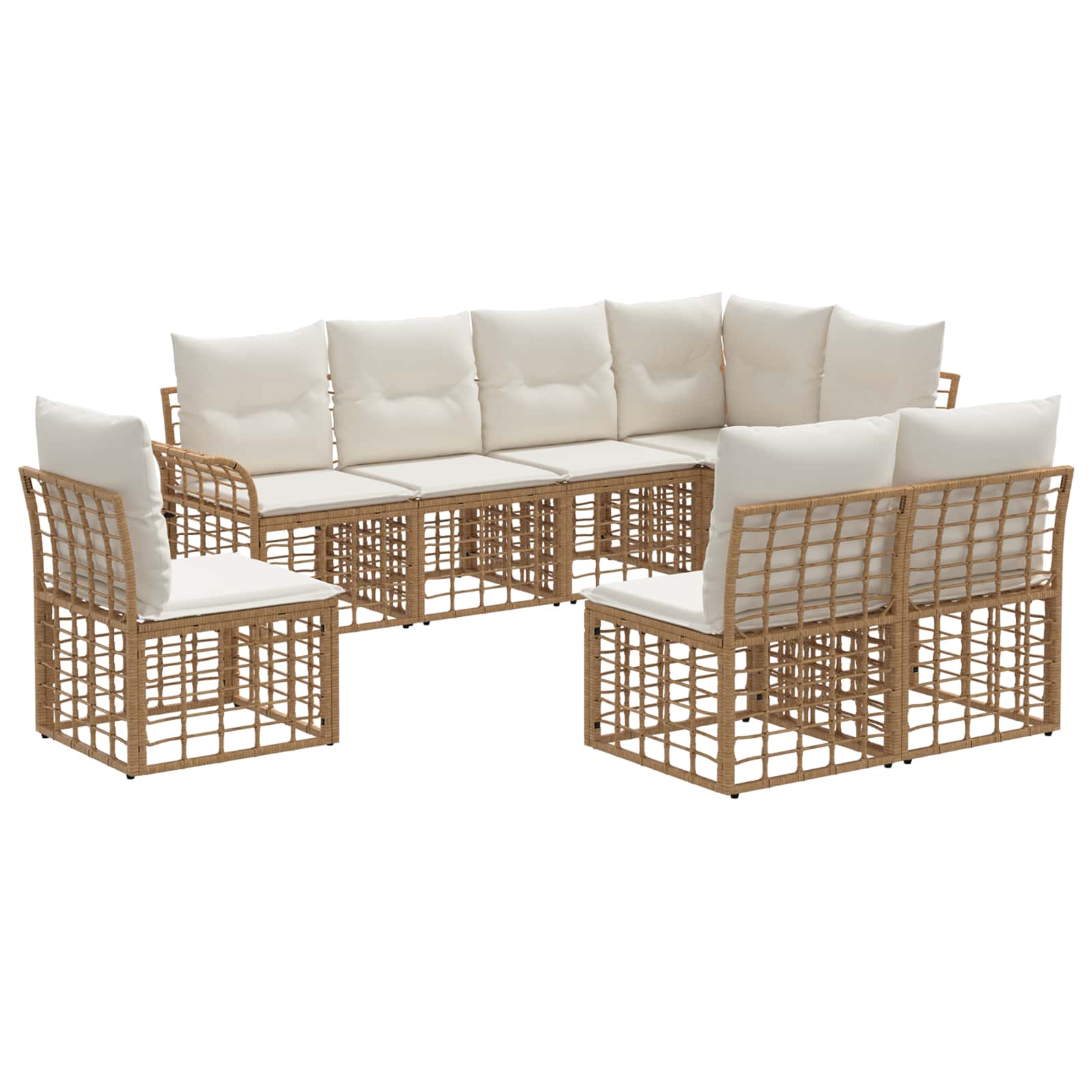 Set vanjskih sofa 8 pcs Prirodna i krema bijela Poliester