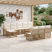 Set vanjskih sofa 11 kom. Prirodna i krema bijela Poliester