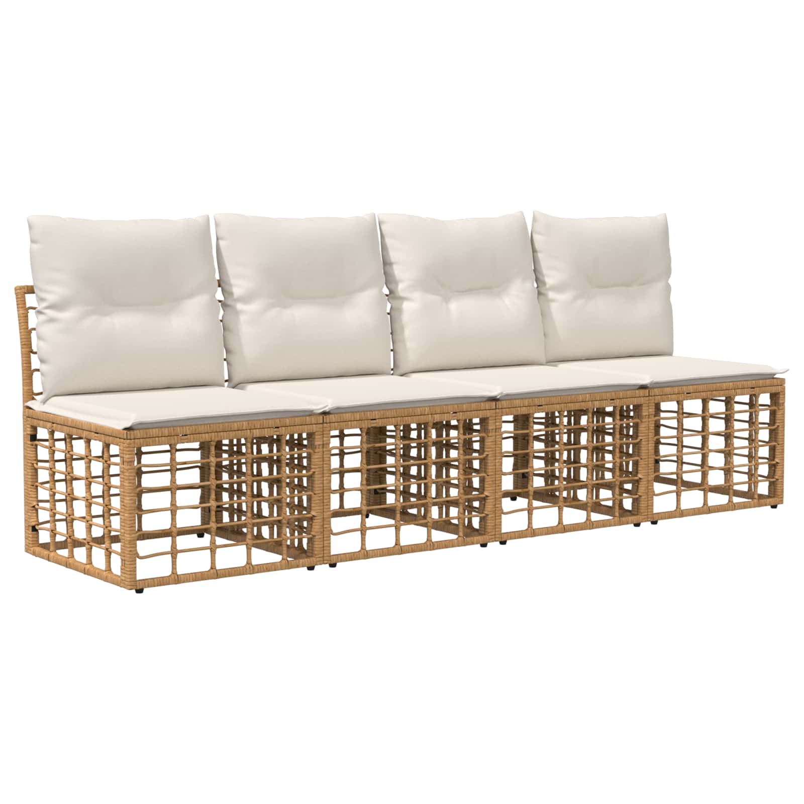 Set vanjskih sofa 11 kom. Prirodna i krema bijela Poliester