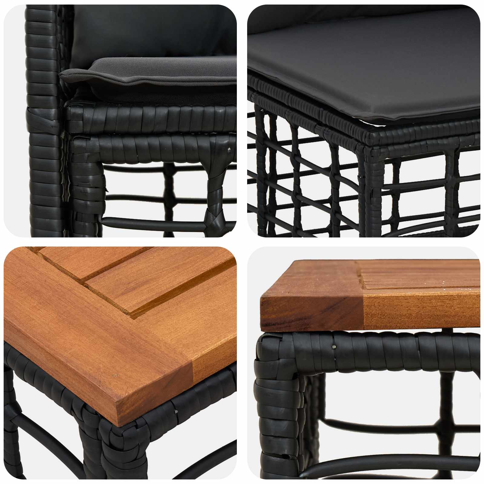 Set vanjskih sofa 14 kom. Crna i tamno siva Poliester