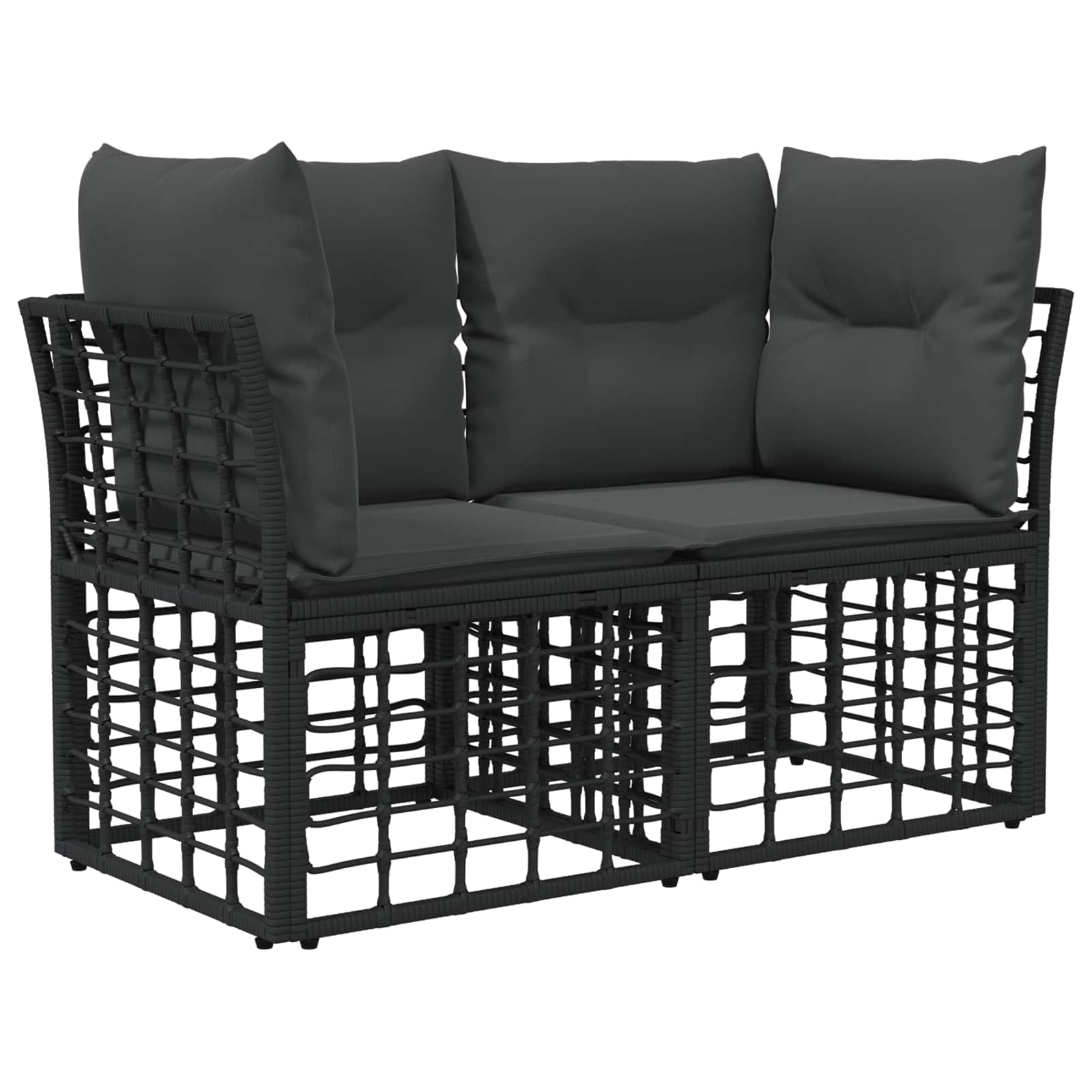 Set vanjskih sofa 14 kom. Crna i tamno siva Poliester