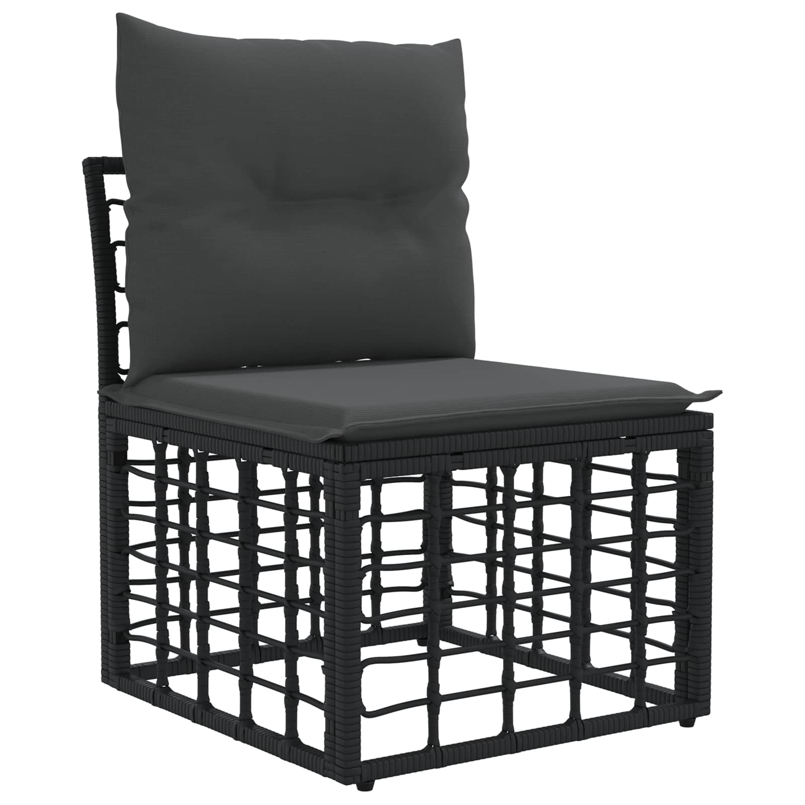 Set vanjskih sofa 14 kom. Crna i tamno siva Poliester