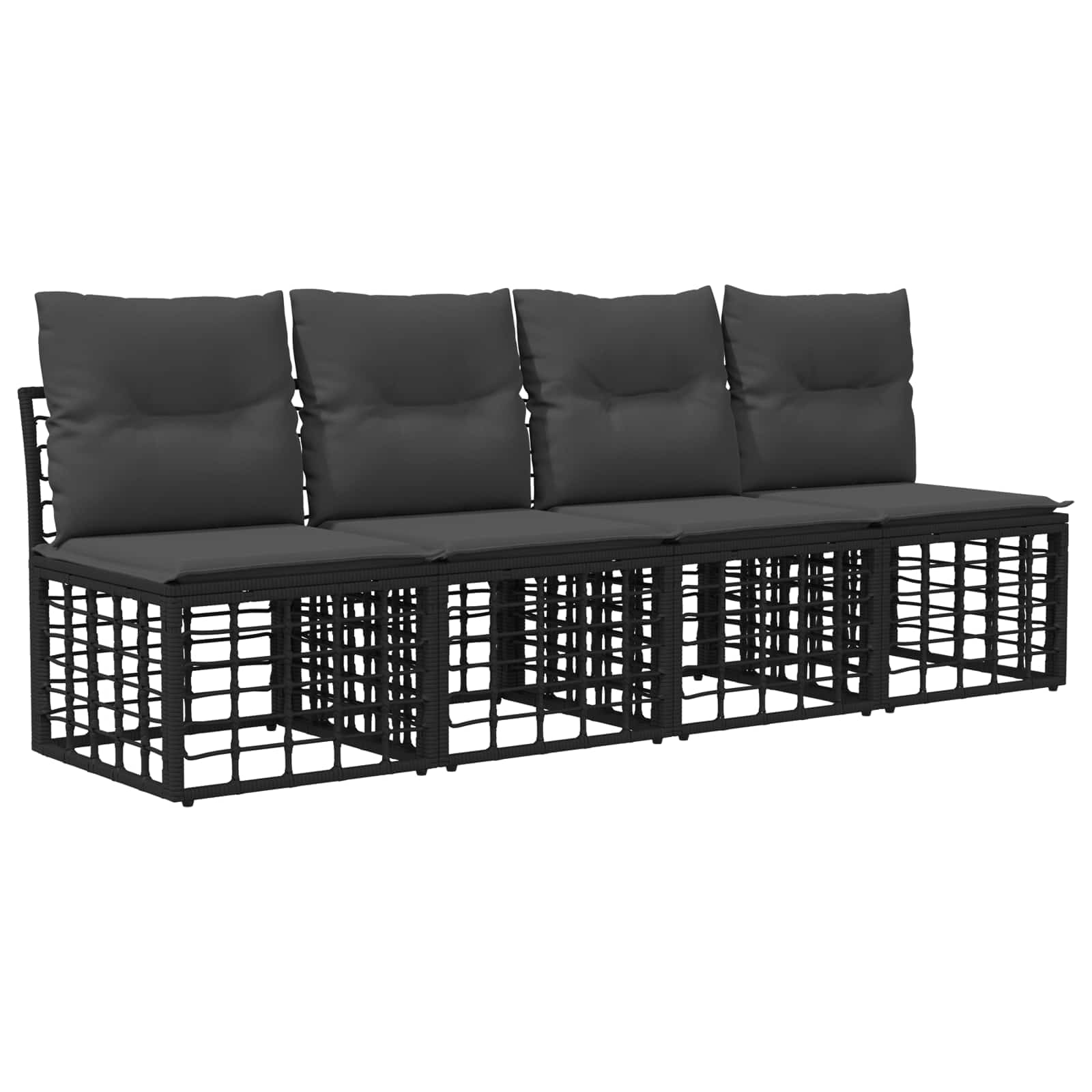Set vanjskih sofa 14 kom. Crna i tamno siva Poliester