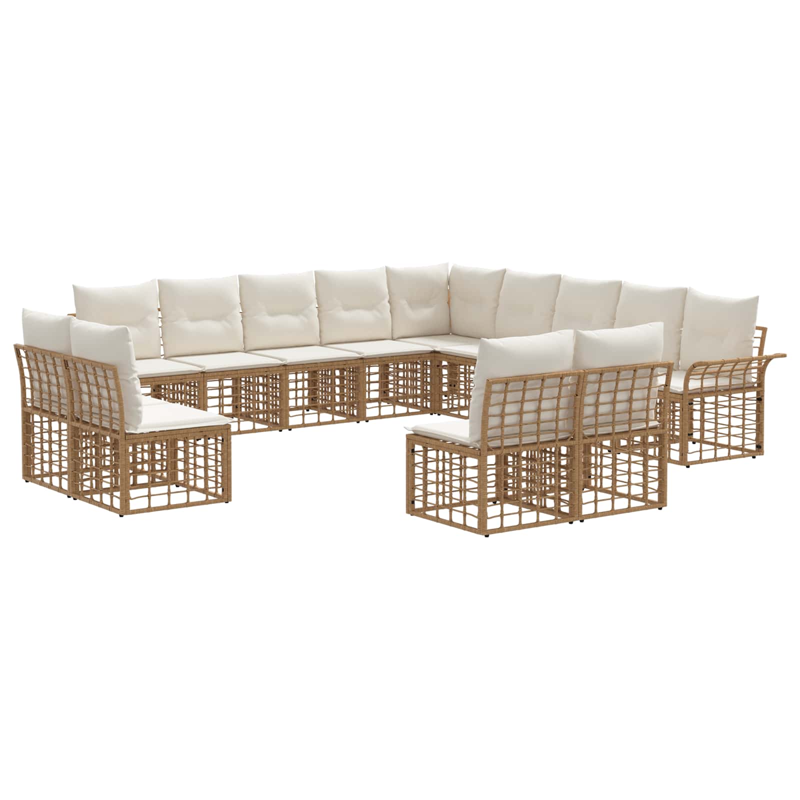Set vanjskih sofa 13 pcs Prirodna i krema bijela Poliester