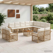 Set vanjskih sofa 13 kom. Prirodna i krema bijela Poliester