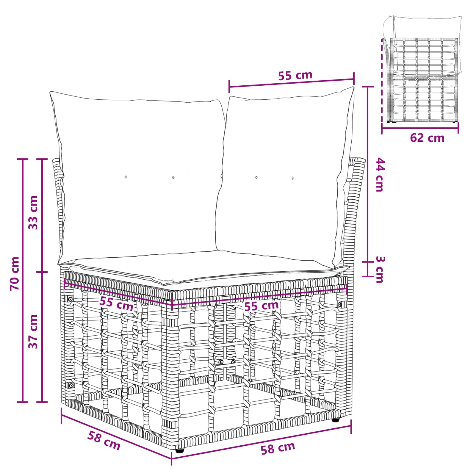 Set vanjskih sofa 12 pcs Prirodna i krema bijela Poliester