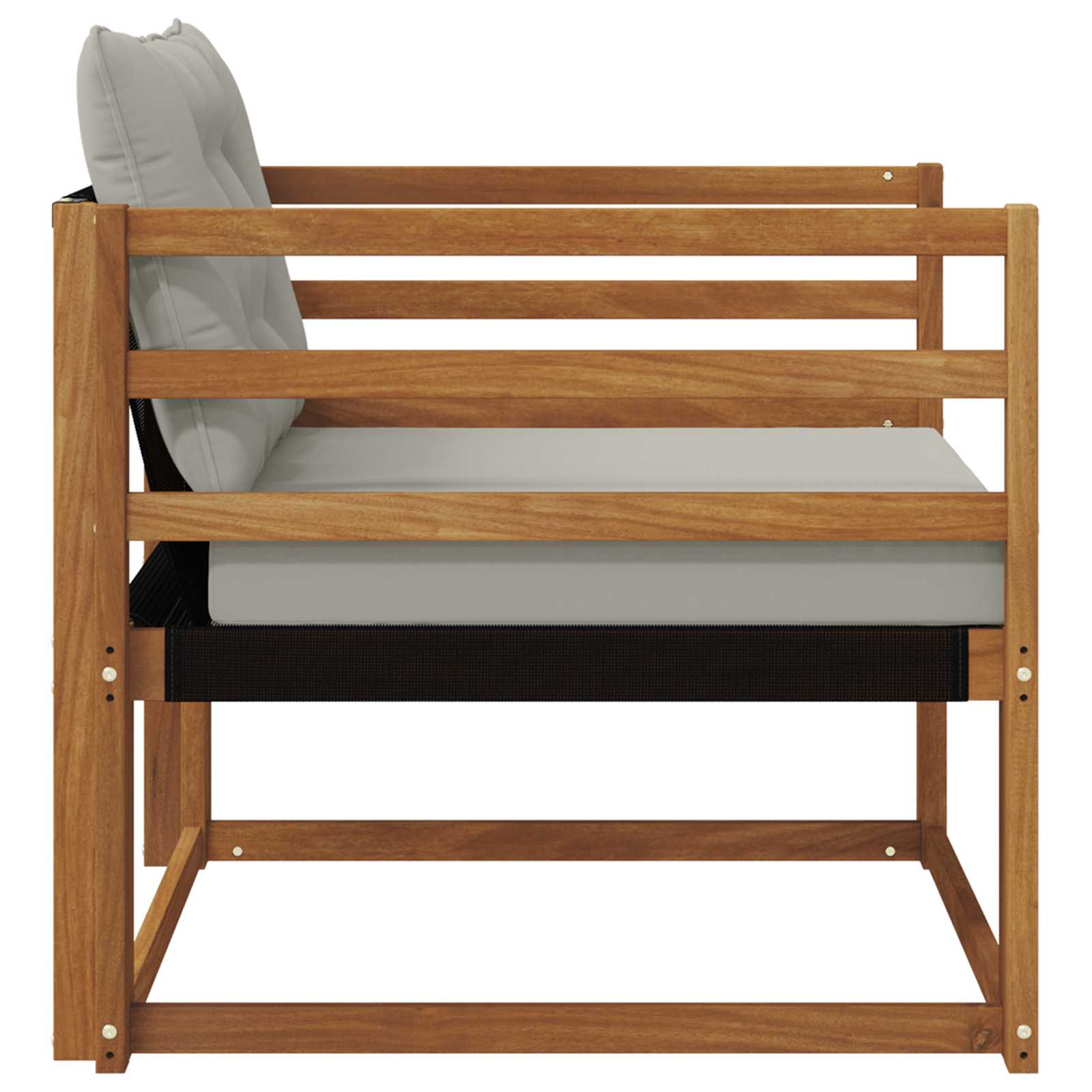 Set vanjskih sofa Čvrsto drvo akacije i Textilene Prirodna