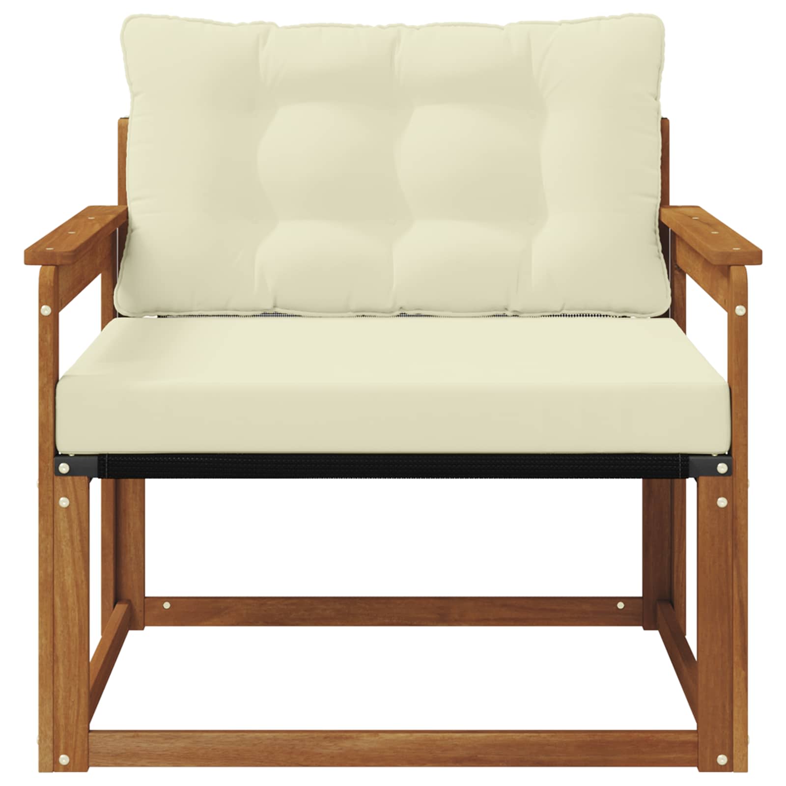 Set vanjskih sofa Čvrsto drvo akacije i Textilene Prirodna