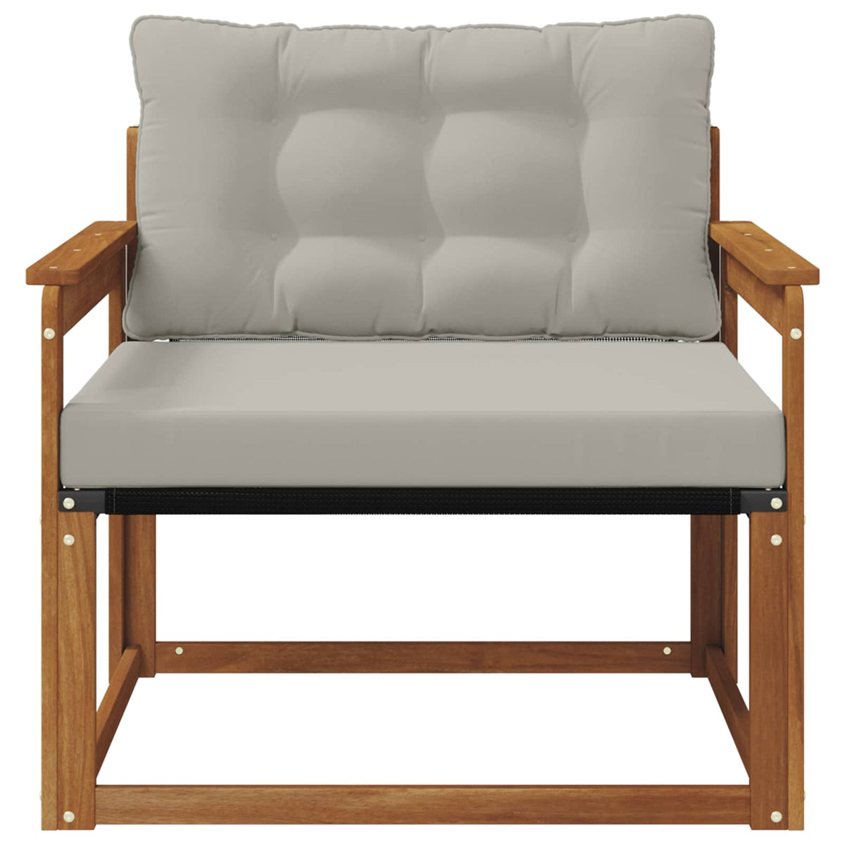Set vanjskih sofa Čvrsto drvo akacije i Textilene Prirodna Smeđa 91 x 83 x 73 cm