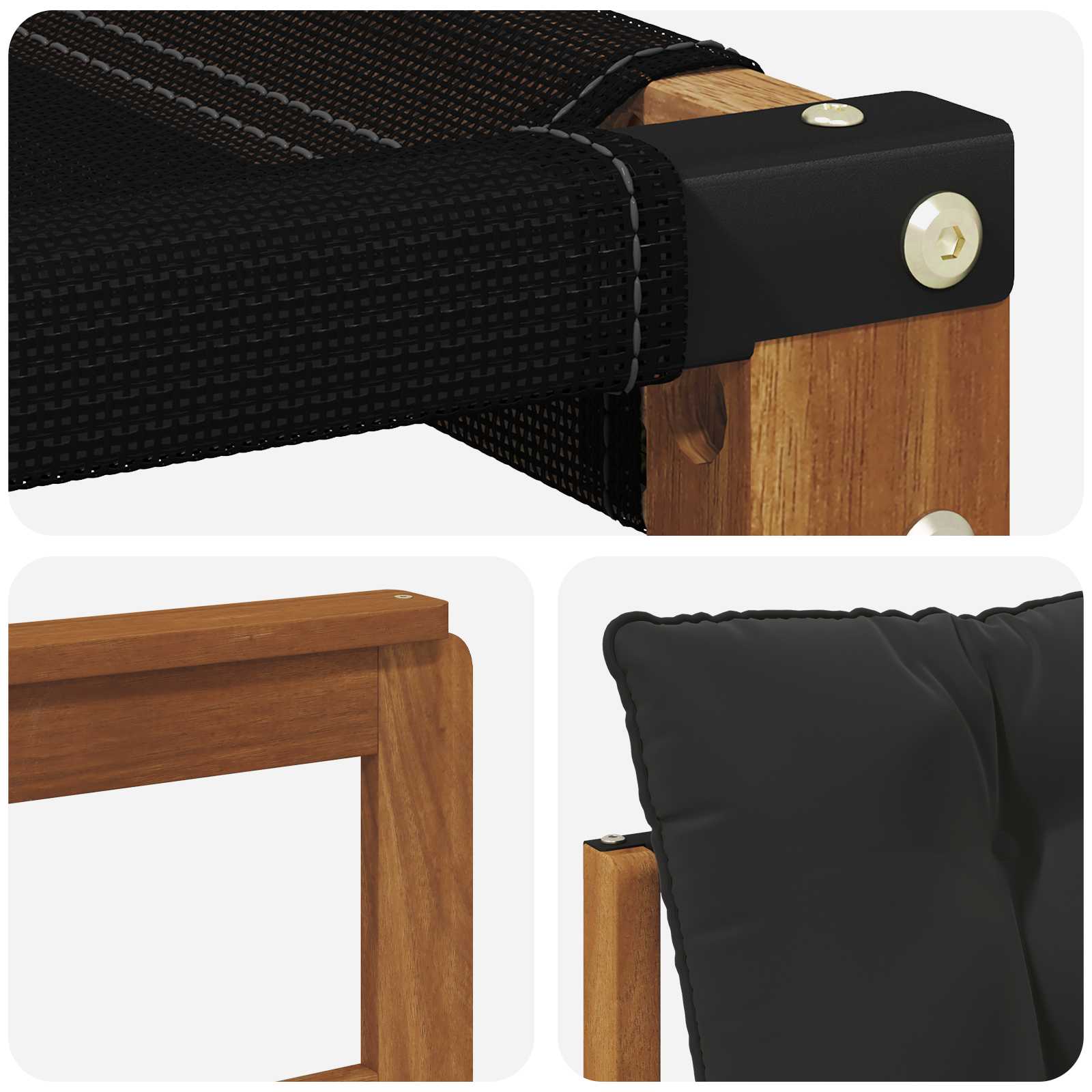 Set vanjskih sofa Čvrsto drvo akacije i Textilene Prirodna