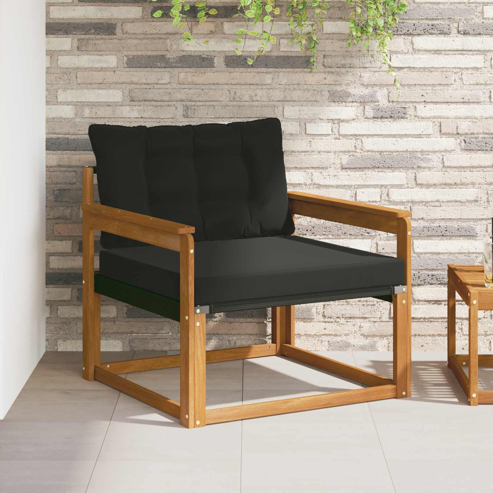 Set vanjskih sofa Čvrsto drvo akacije i Textilene Prirodna