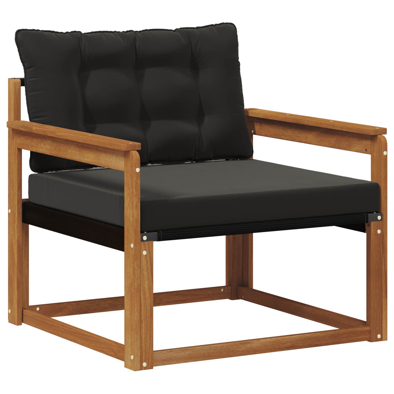 Set vanjskih sofa Čvrsto drvo akacije i Textilene Prirodna