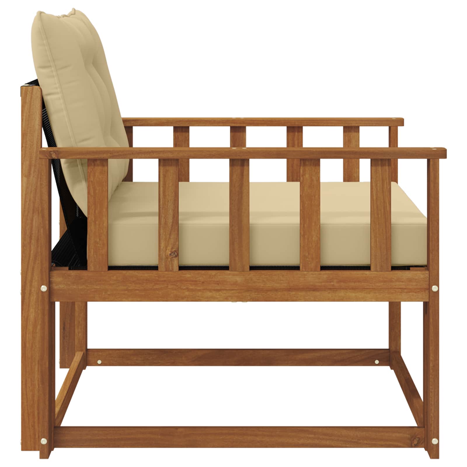 Set vanjskih sofa Čvrsto drvo akacije i Textilene Prirodna