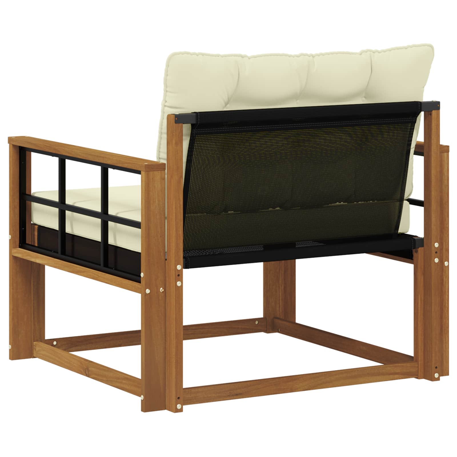 Set vanjskih sofa Čvrsto drvo akacije i Textilene Prirodna