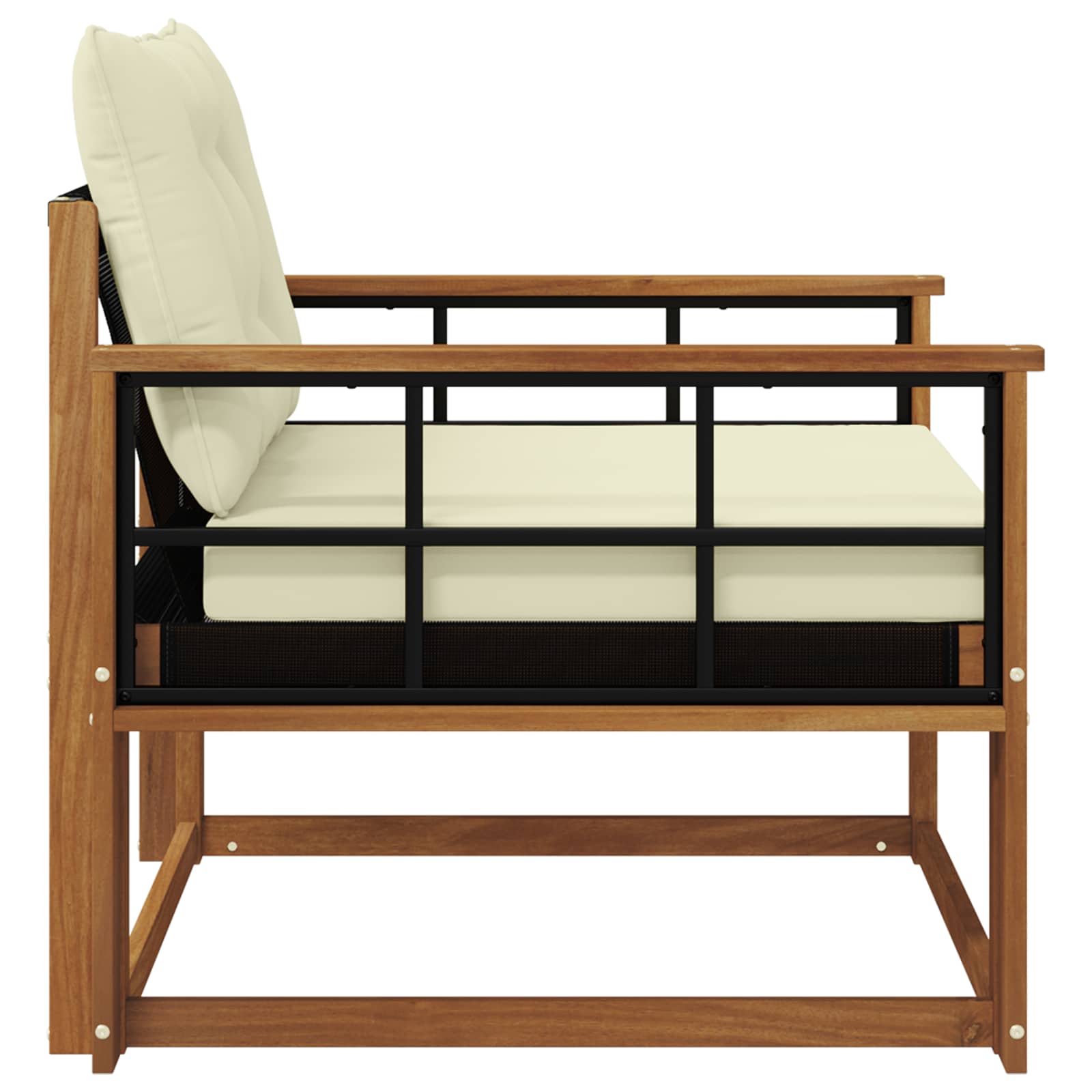 Set vanjskih sofa Čvrsto drvo akacije i Textilene Prirodna