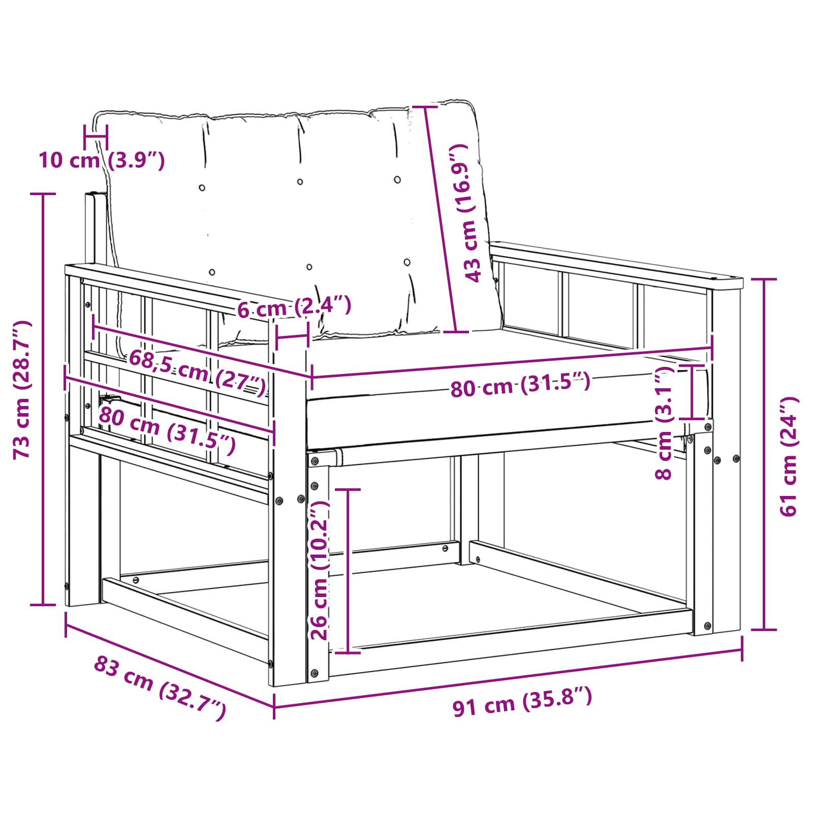 Set vanjskih sofa Čvrsto drvo akacije i Textilene Prirodna