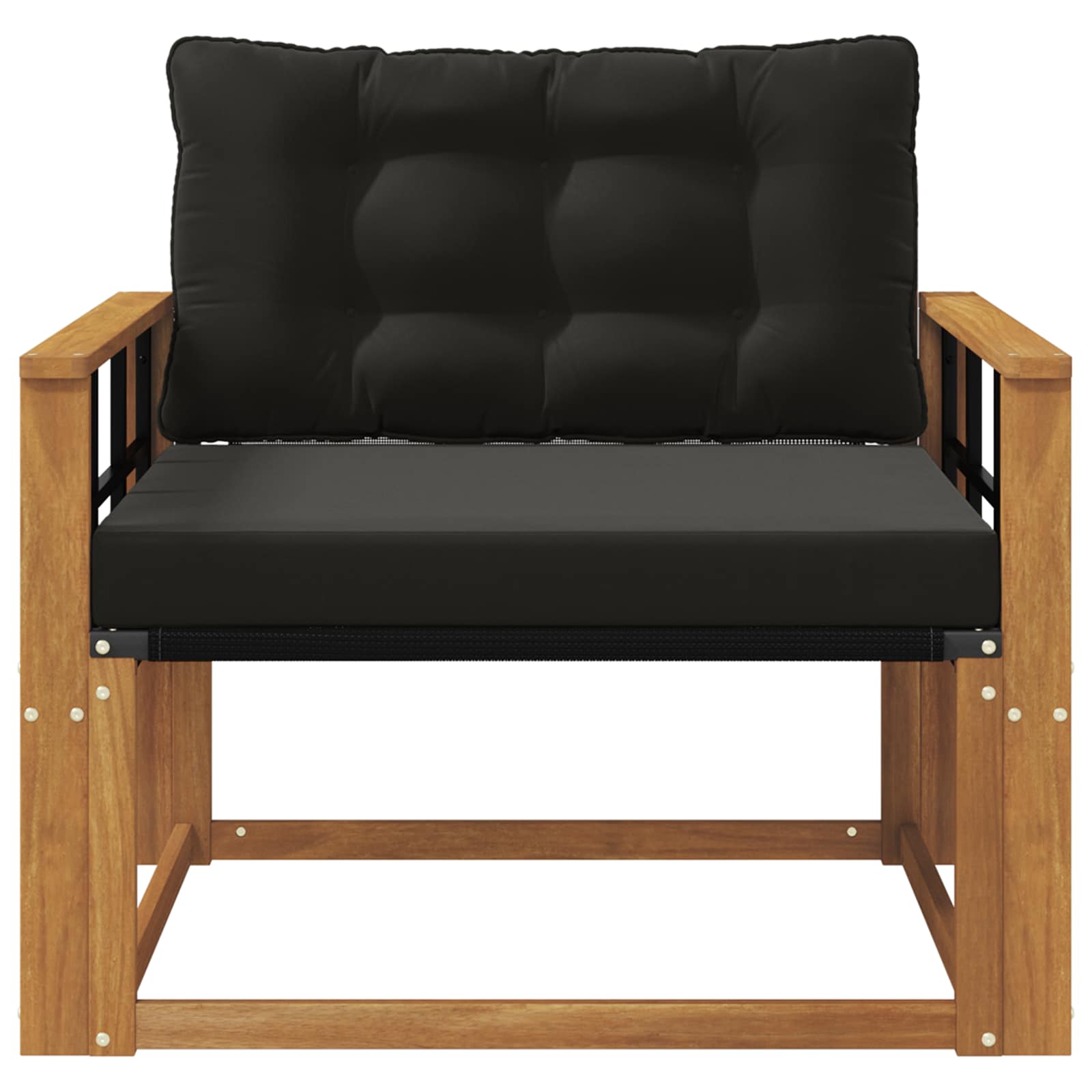 Set vanjskih sofa Čvrsto drvo akacije i Textilene Prirodna