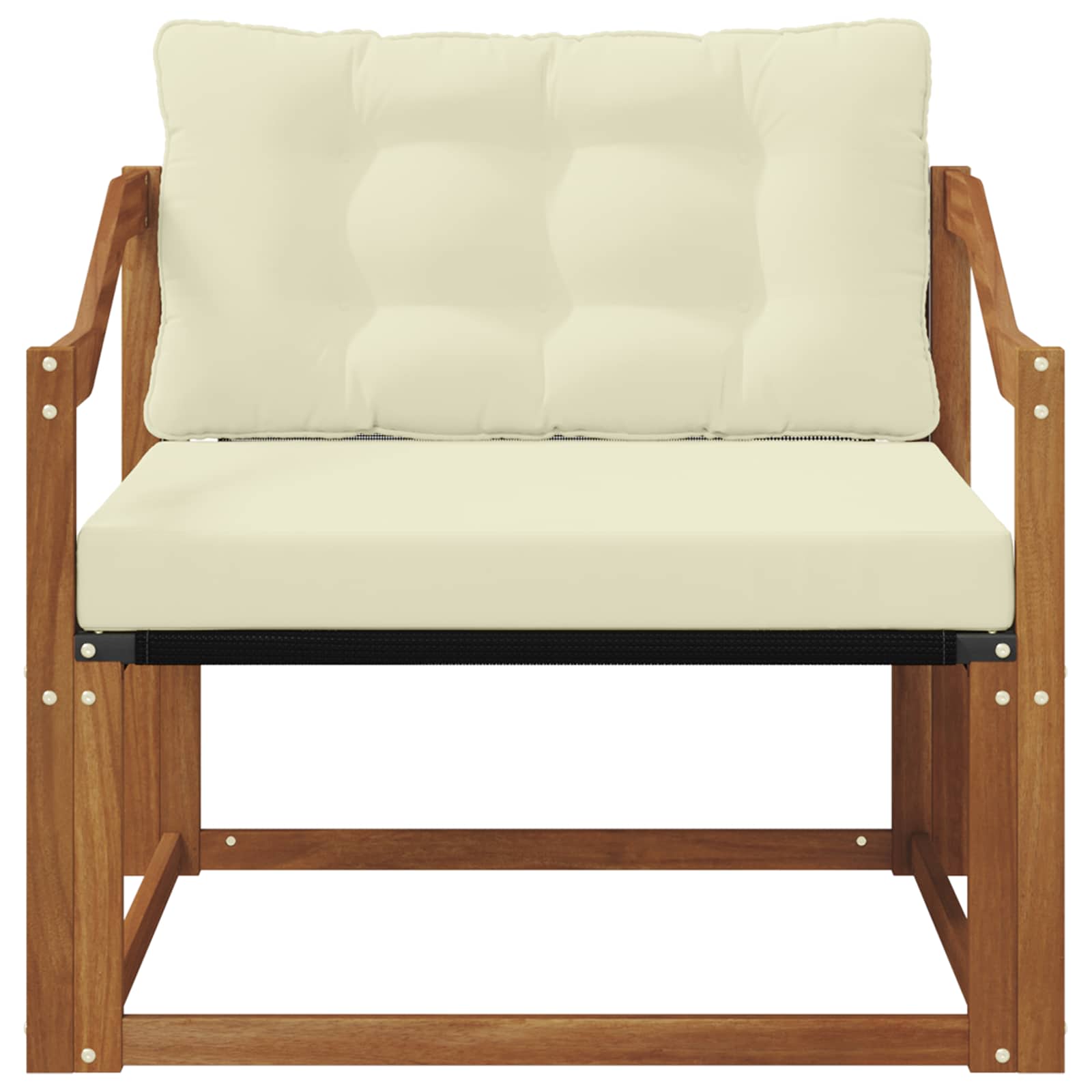 Set vanjskih sofa Čvrsto drvo akacije i Textilene Prirodna
