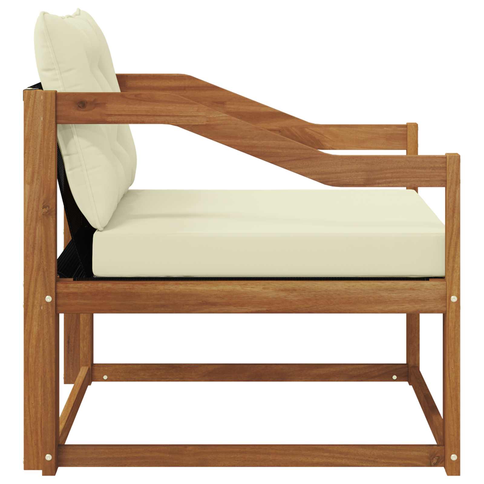 Set vanjskih sofa Čvrsto drvo akacije i Textilene Prirodna
