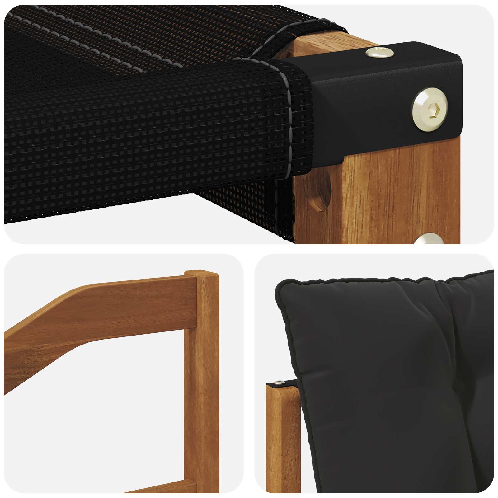 Set vanjskih sofa Čvrsto drvo akacije i Textilene Prirodna