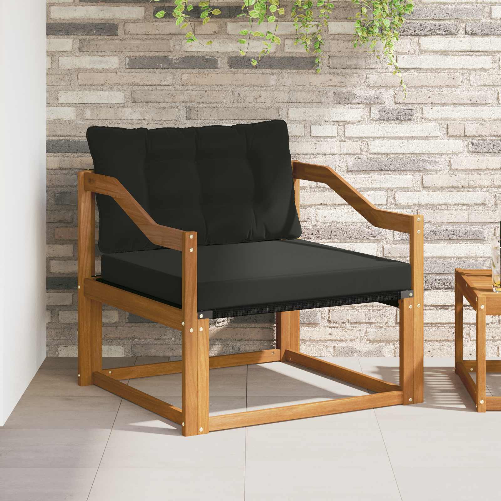 Set vanjskih sofa Čvrsto drvo akacije i Textilene Prirodna