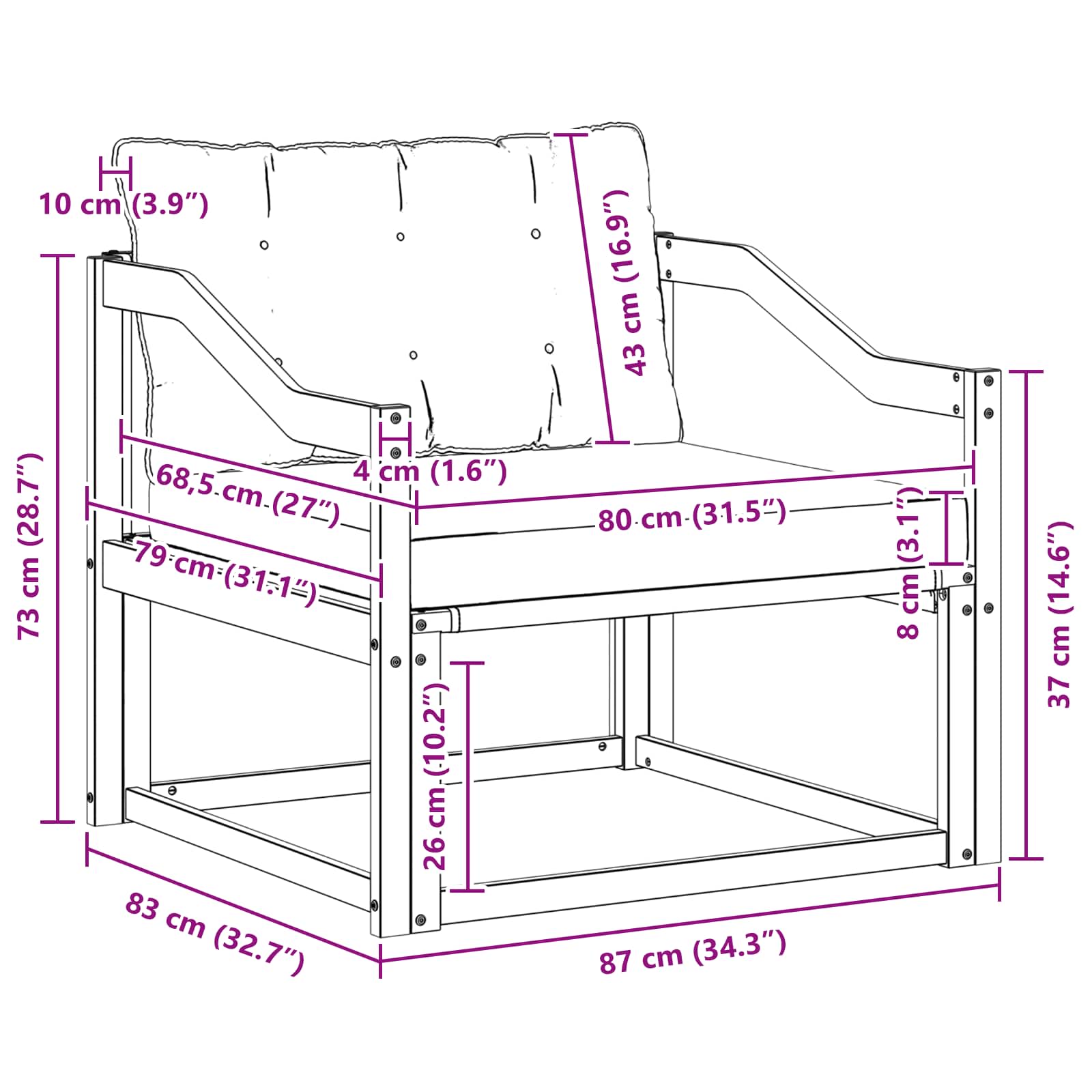 Set vanjskih sofa Čvrsto drvo akacije i Textilene Prirodna