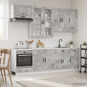 Kuhinjska jedinica LUCCA 8 pcs Betonska siva Konstruirano drvo