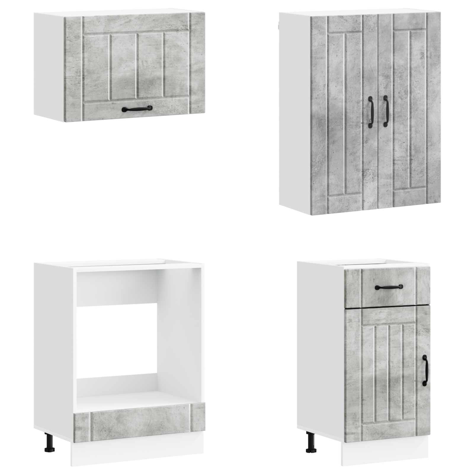 Kuhinjska jedinica LUCCA 8 pcs Betonska siva Konstruirano drvo