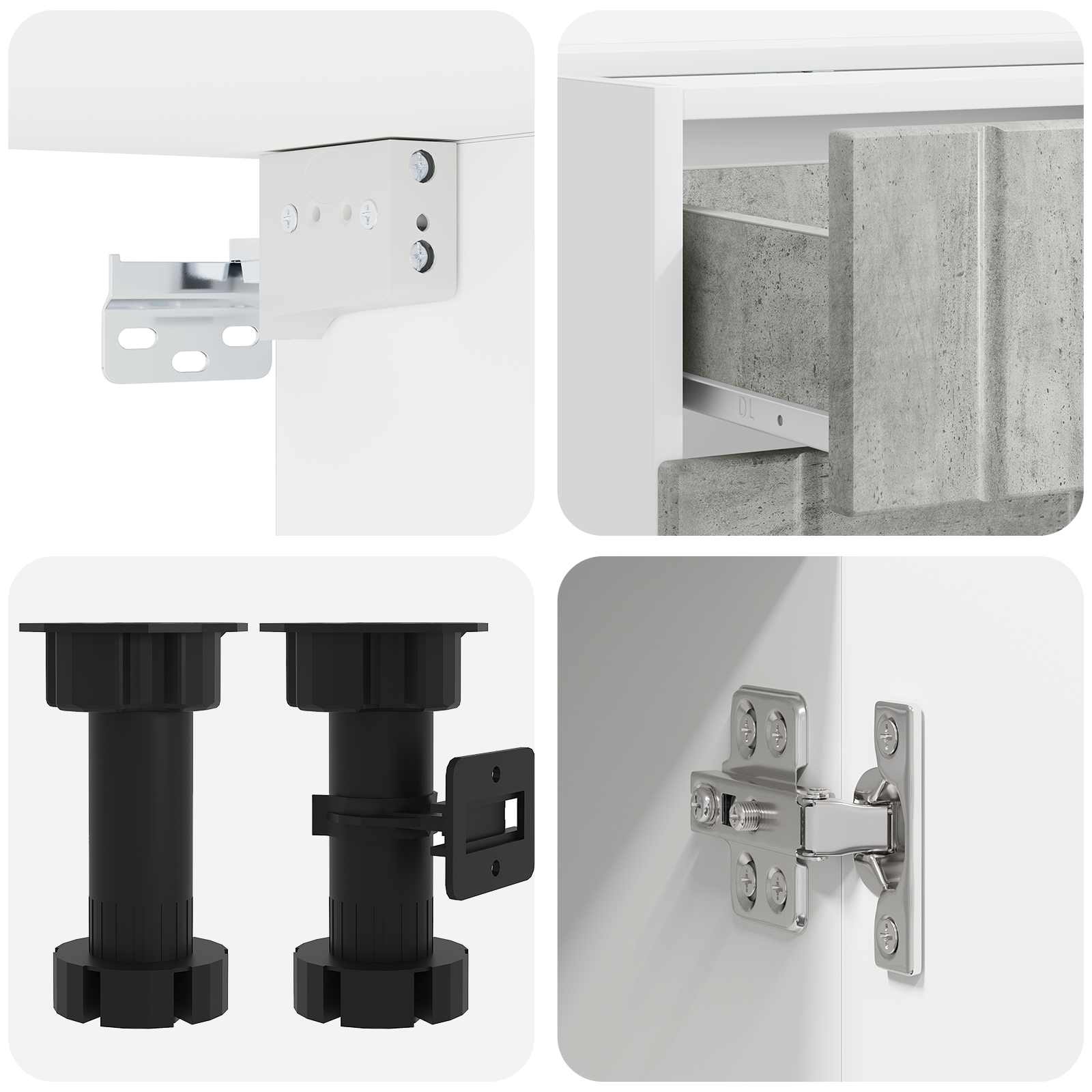 Kuhinjska jedinica LUCCA 8 pcs Betonska siva Konstruirano drvo