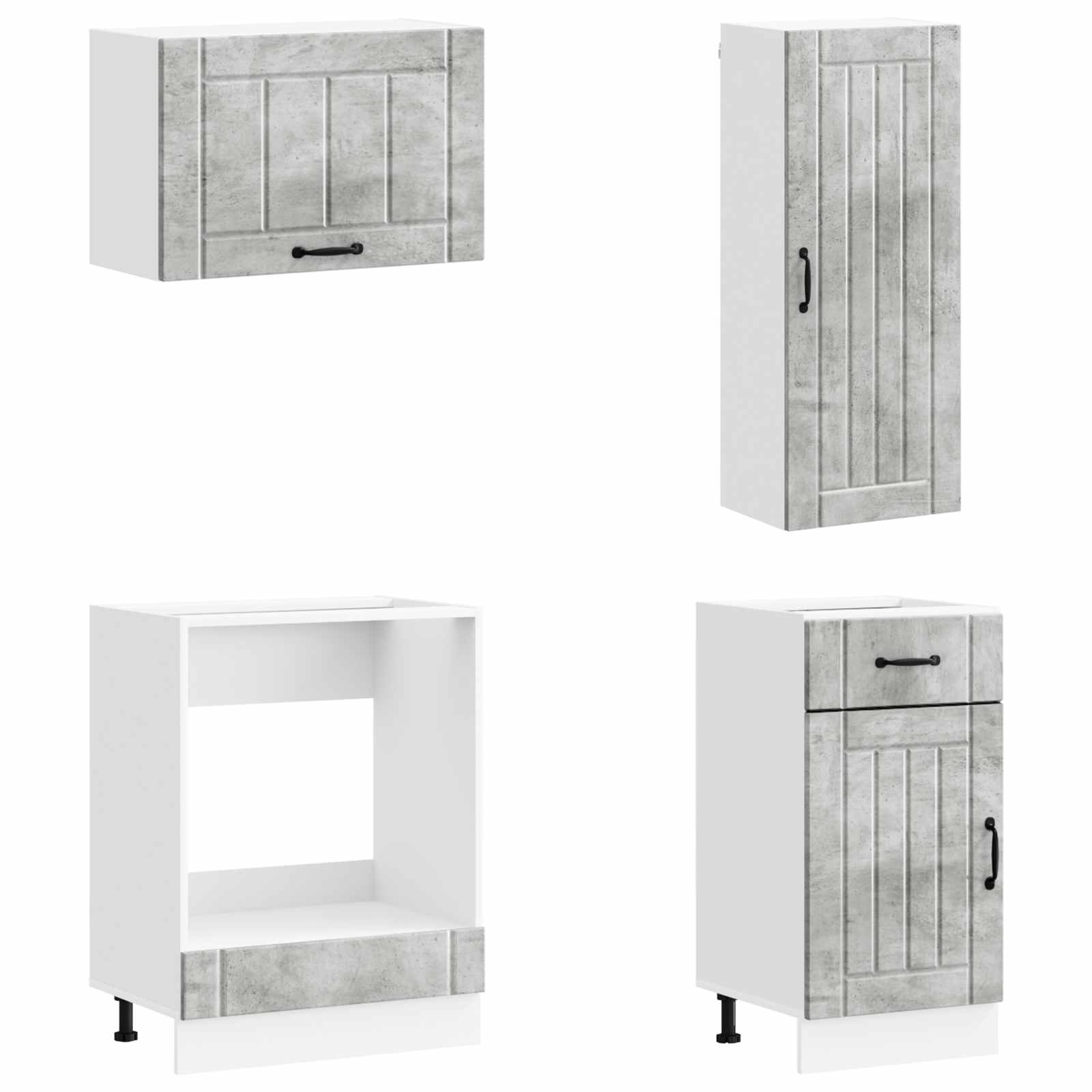 Kuhinjska jedinica LUCCA 8 pcs Betonska siva Konstruirano drvo