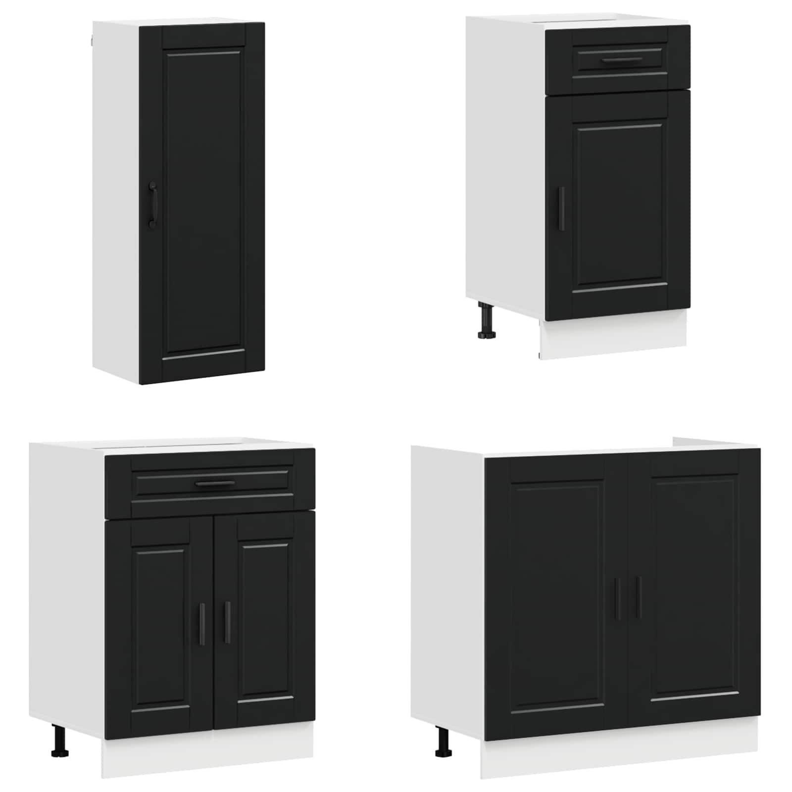 Kuhinjska jedinica PORTO 8 pcs Crna Konstruirano drvo