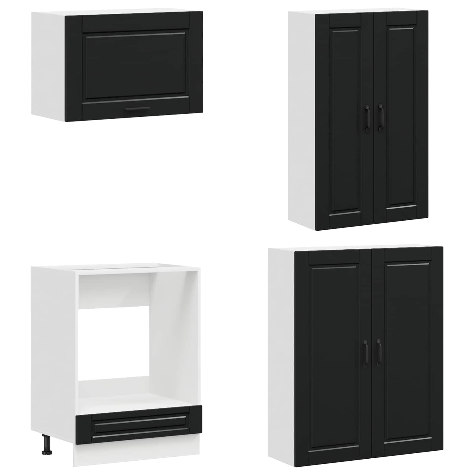 Kuhinjska jedinica PORTO 8 pcs Crna Konstruirano drvo