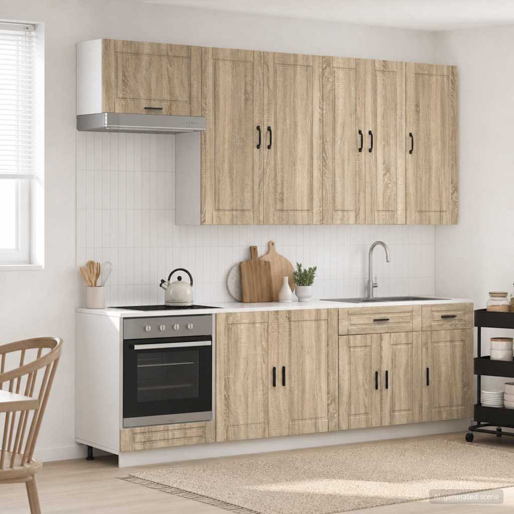 Kuhinjska jedinica PORTO 8 pcs Hrast sonoma Konstruirano drvo