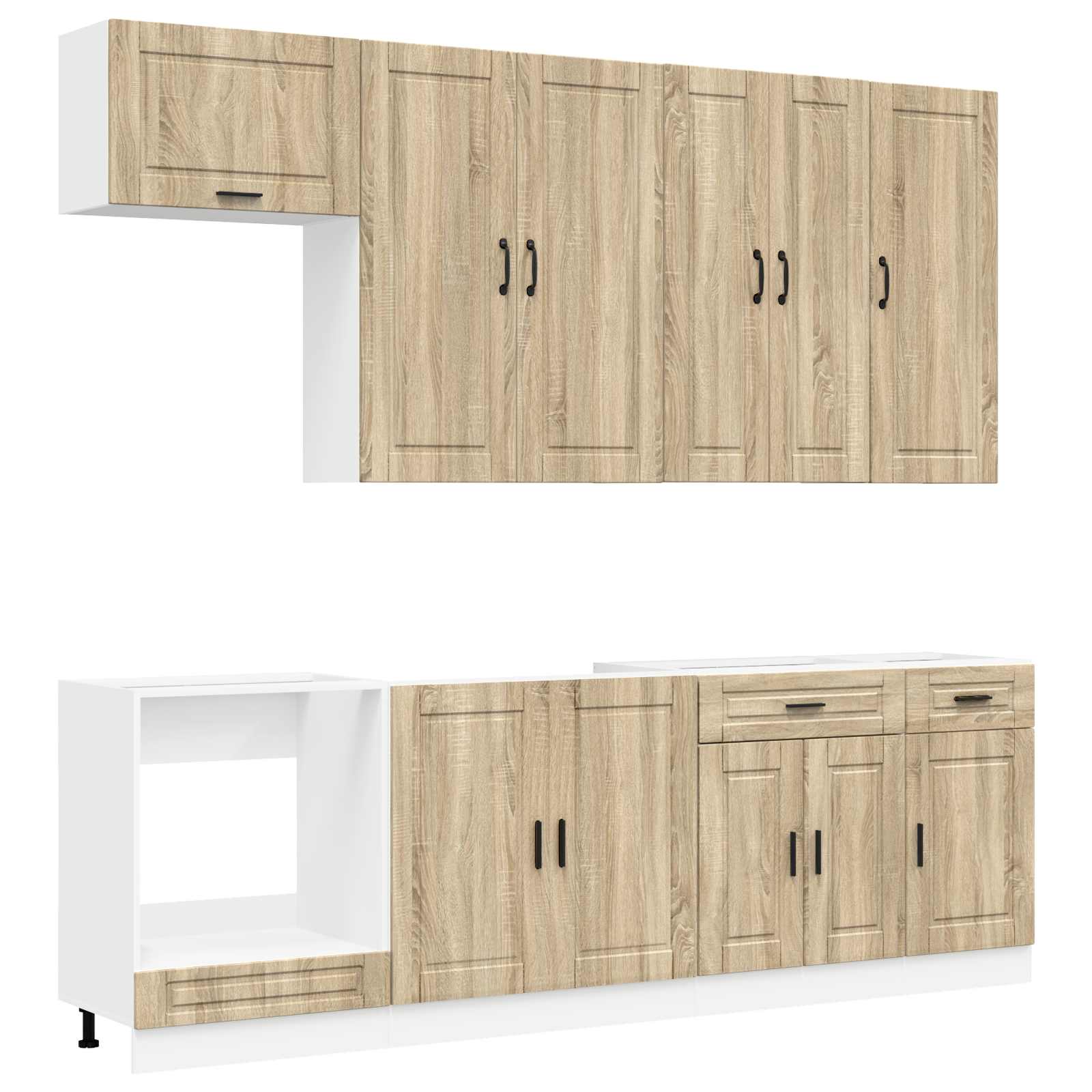 Kuhinjska jedinica PORTO 8 pcs Hrast sonoma Konstruirano drvo