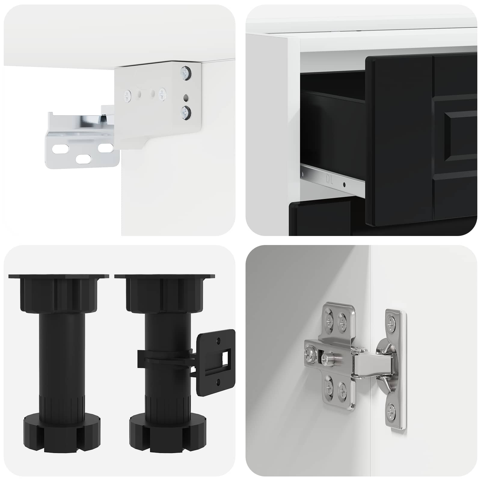 Kuhinjska jedinica PORTO 8 pcs Crna Konstruirano drvo