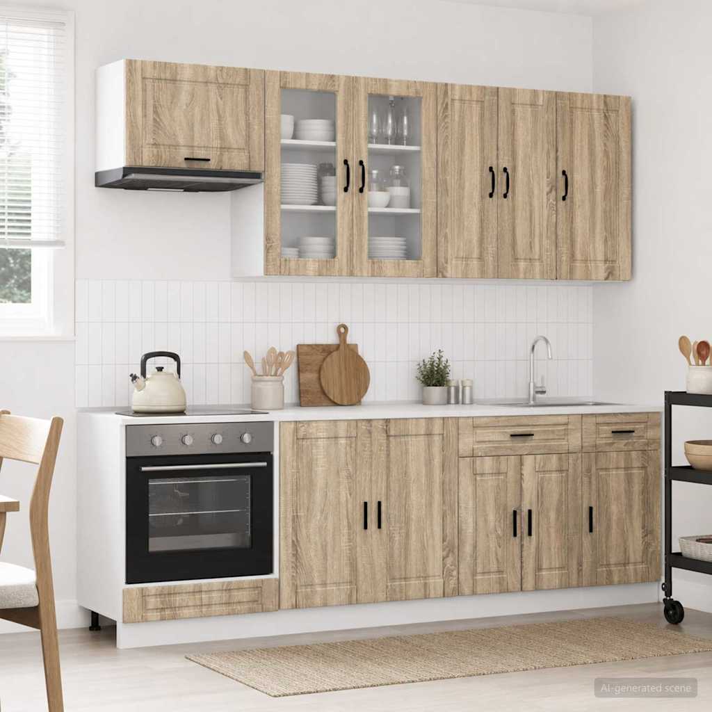 Kuhinjska jedinica PORTO 8 pcs Hrast sonoma Konstruirano drvo
