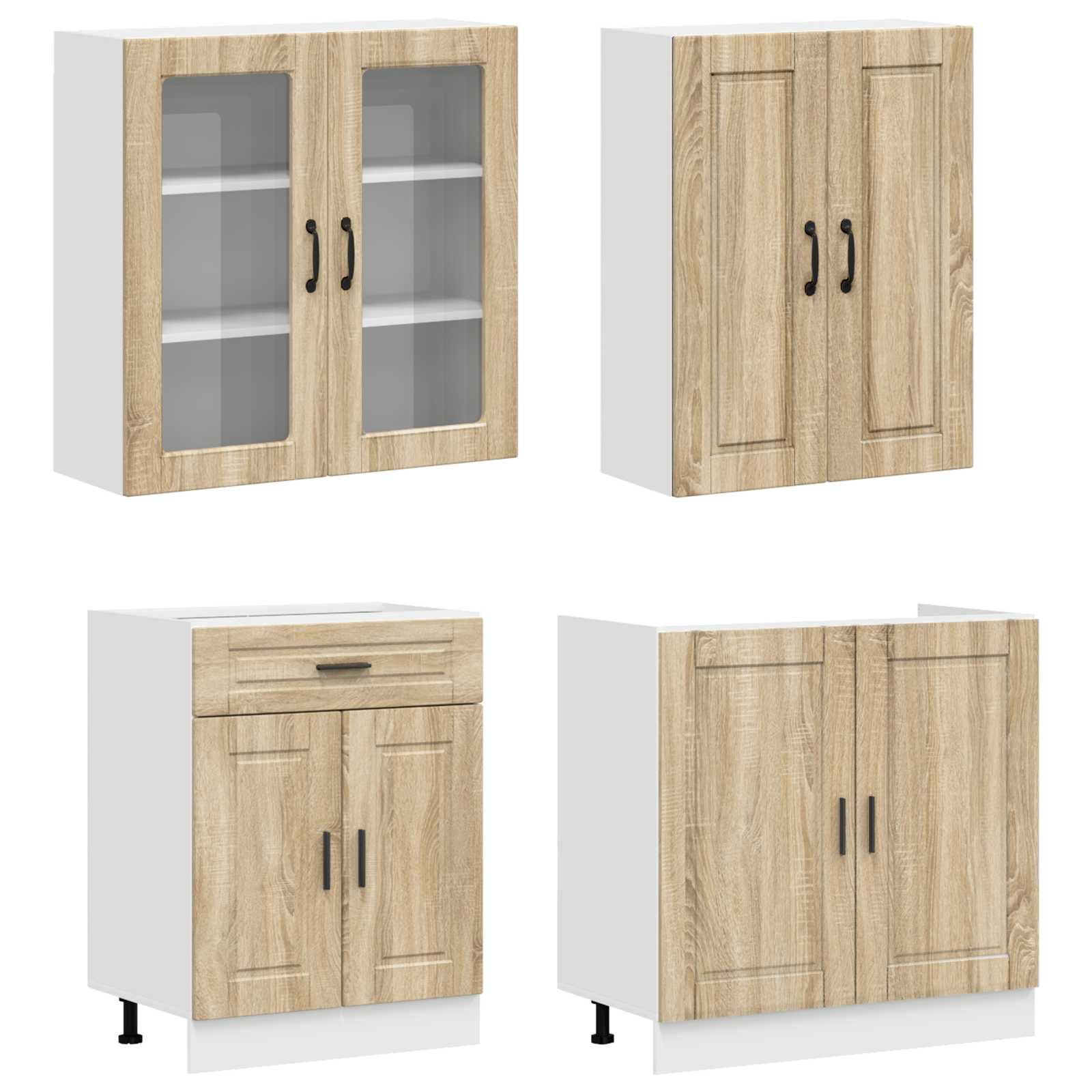 Kuhinjska jedinica PORTO 8 pcs Hrast sonoma Konstruirano drvo